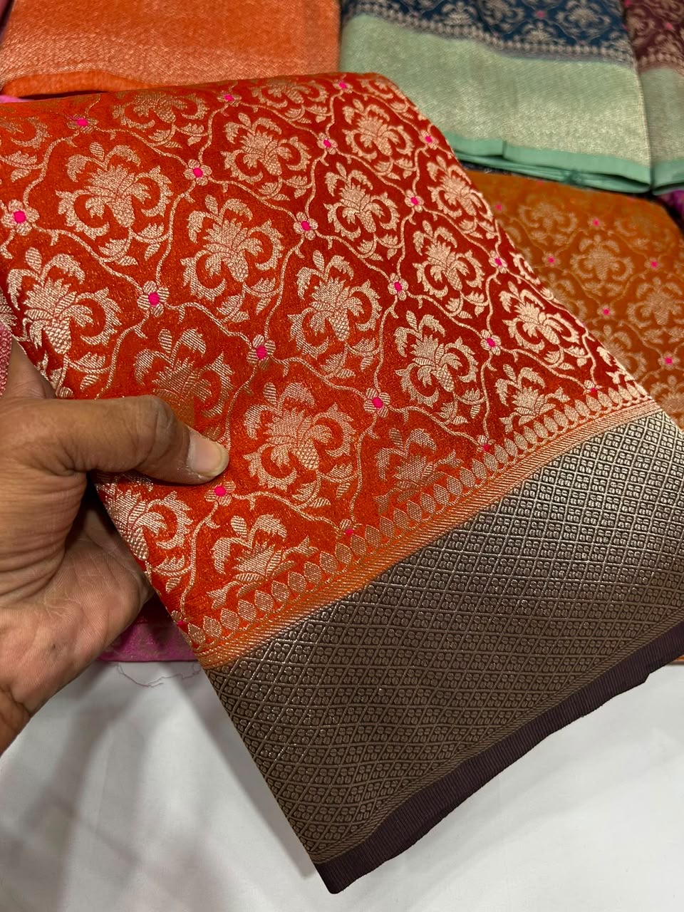 Premium semi khaddi georgette saree