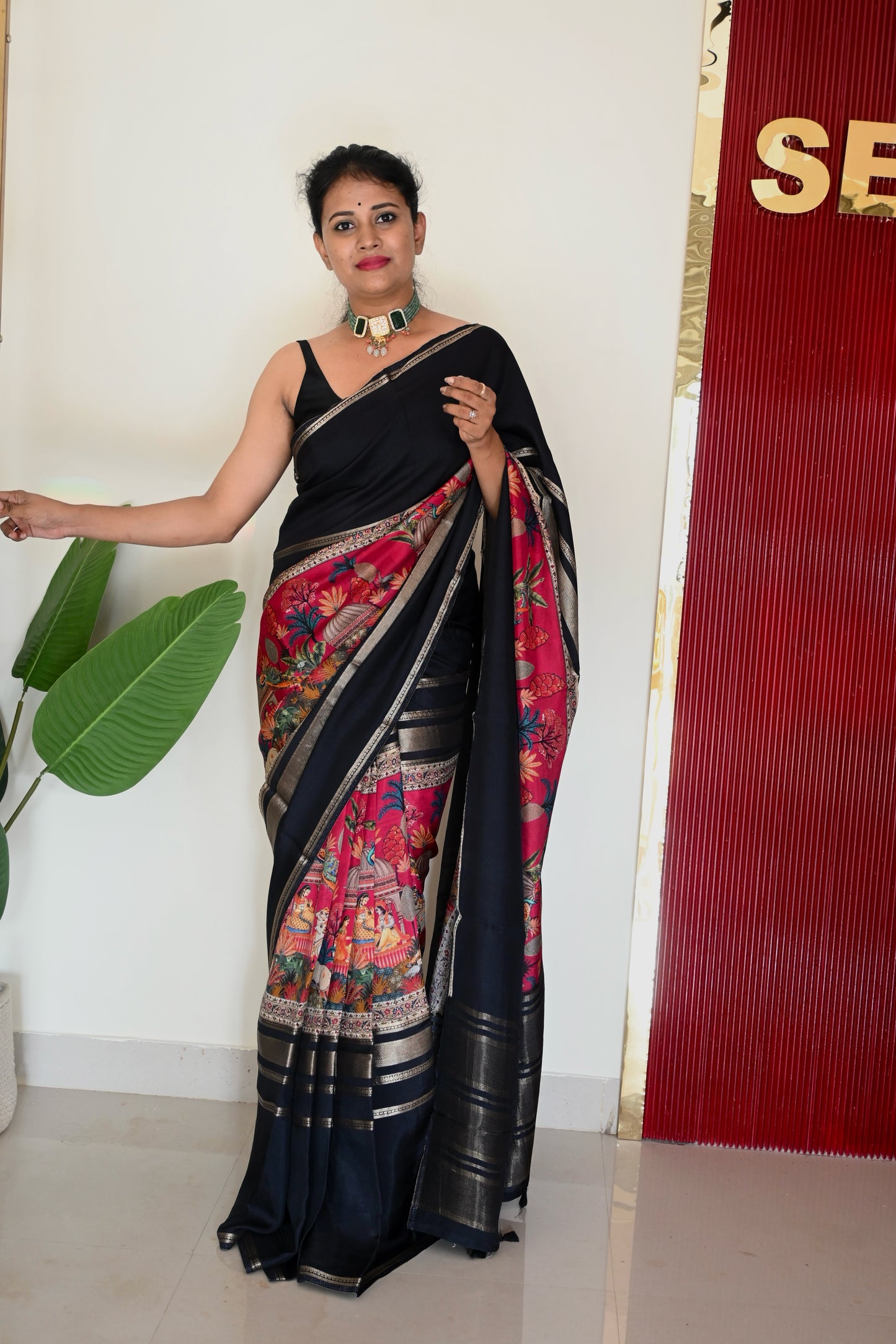 Pure chiffon crepe silk saree