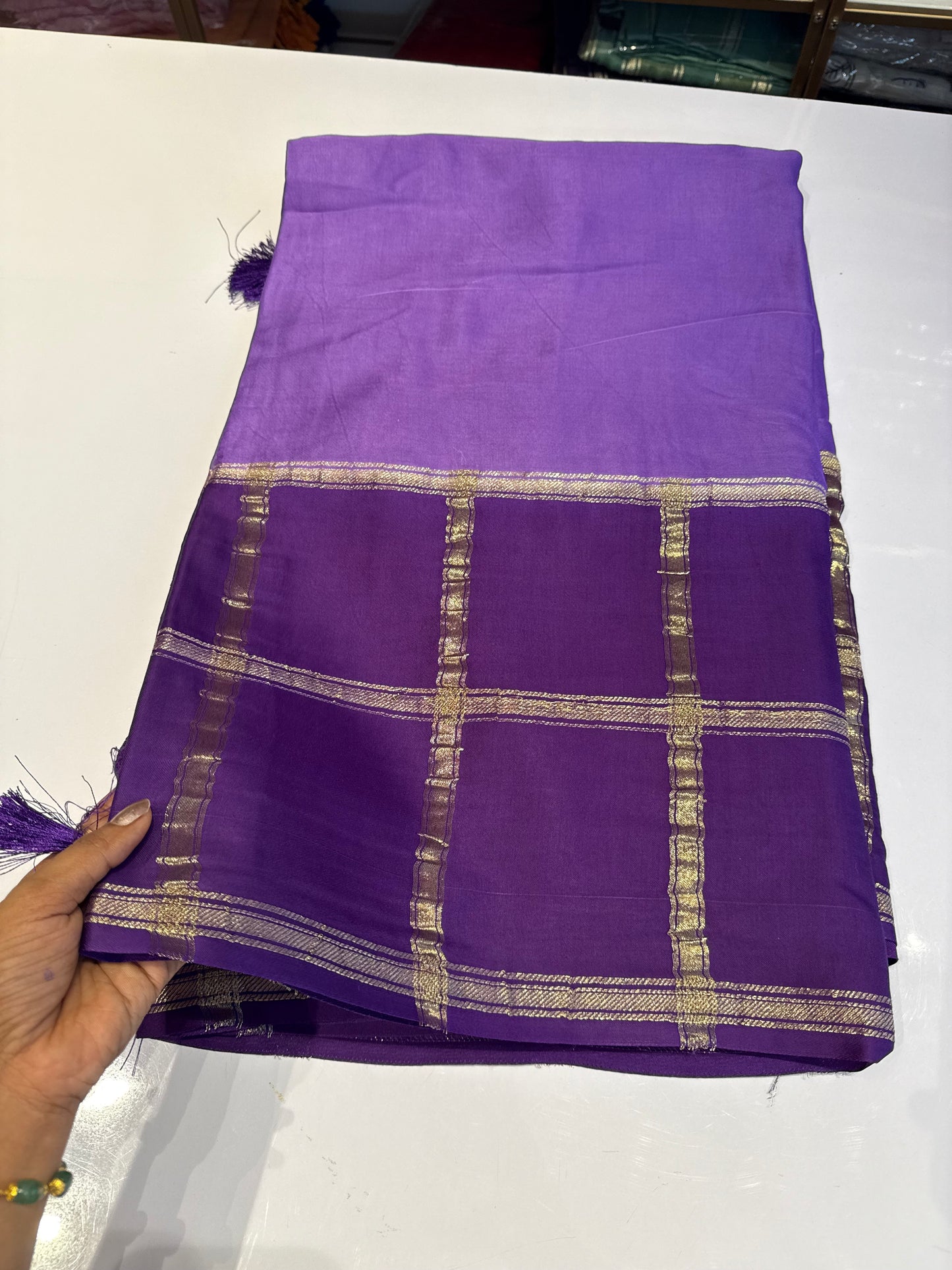 Purple Pure modal silk saree