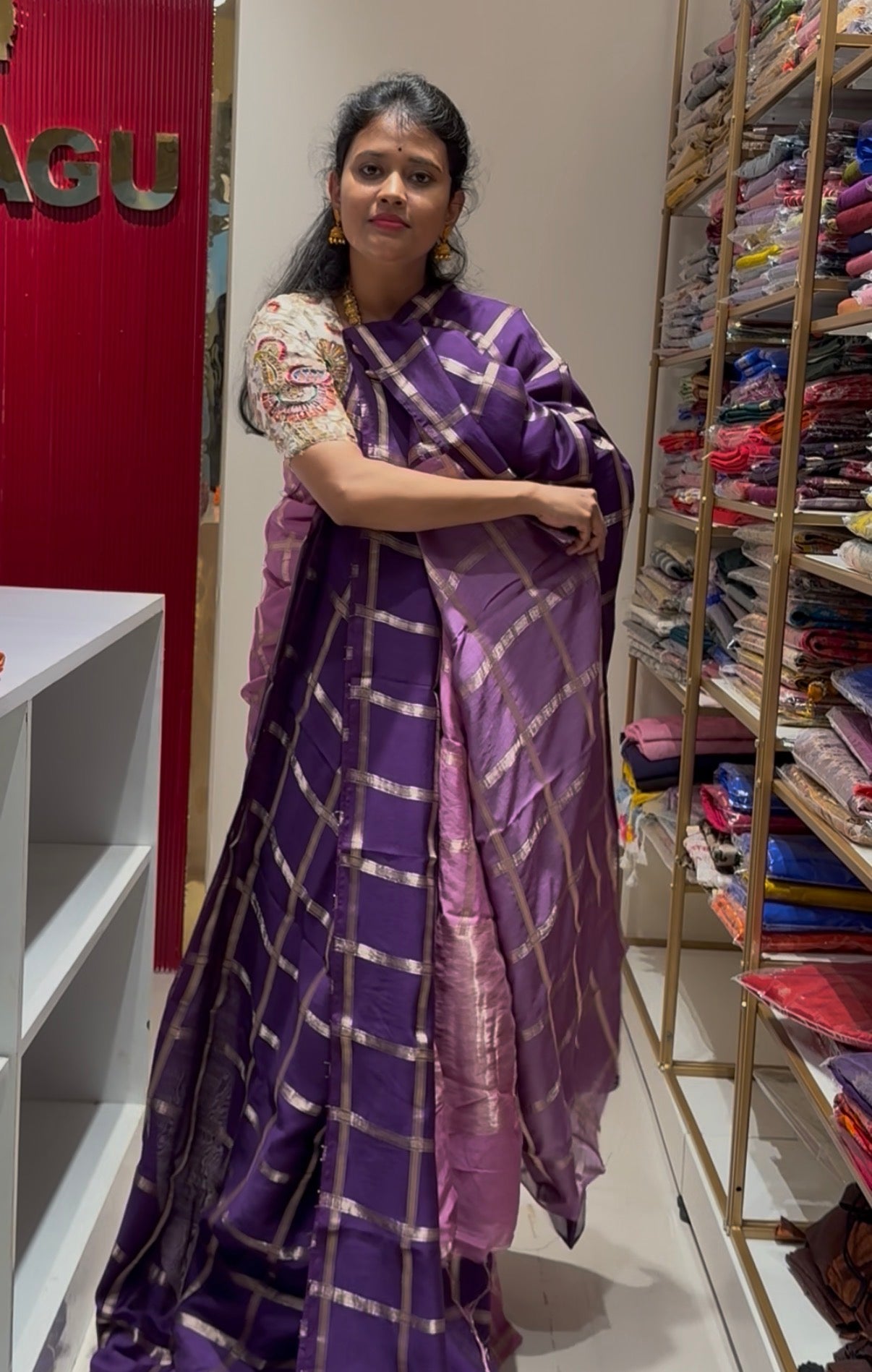 Purple Soft Tussar Saree