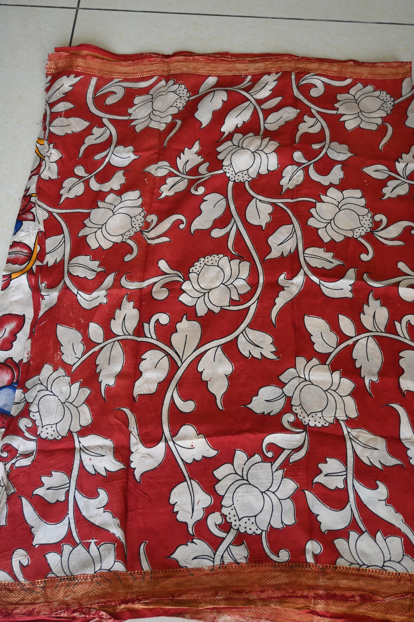 Kalamkari Chennur Silk saree with nizam border
