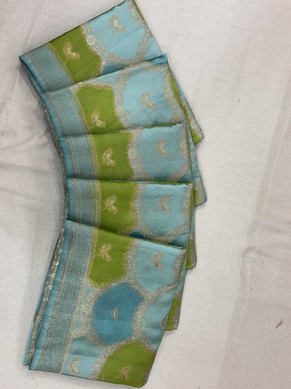 Pure satin silk saree in rankat pattren(SBSGPSR4)