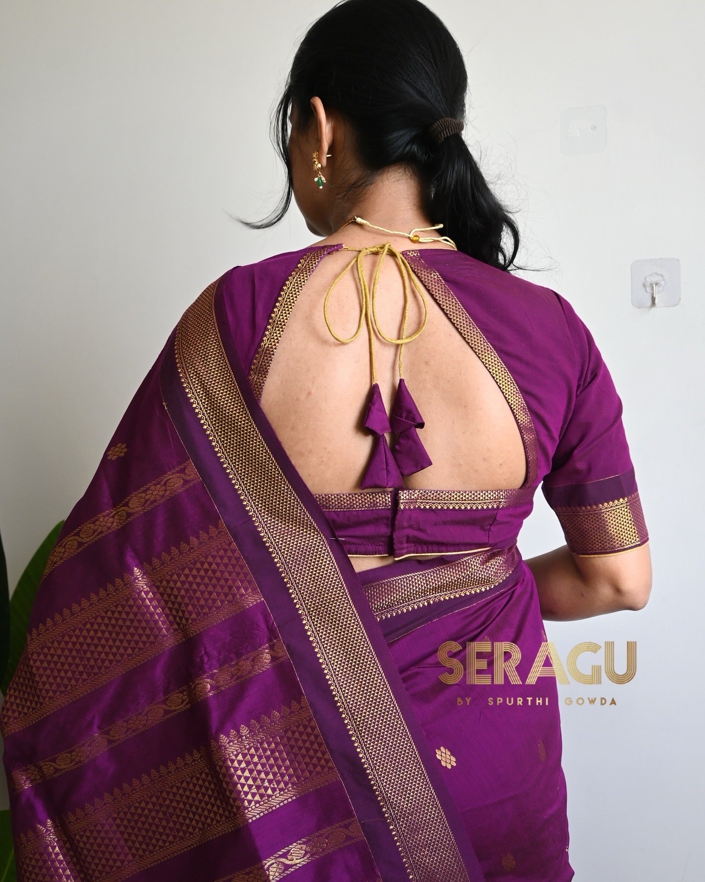 Madhurai Silk Cotton Saree with stitched blouse