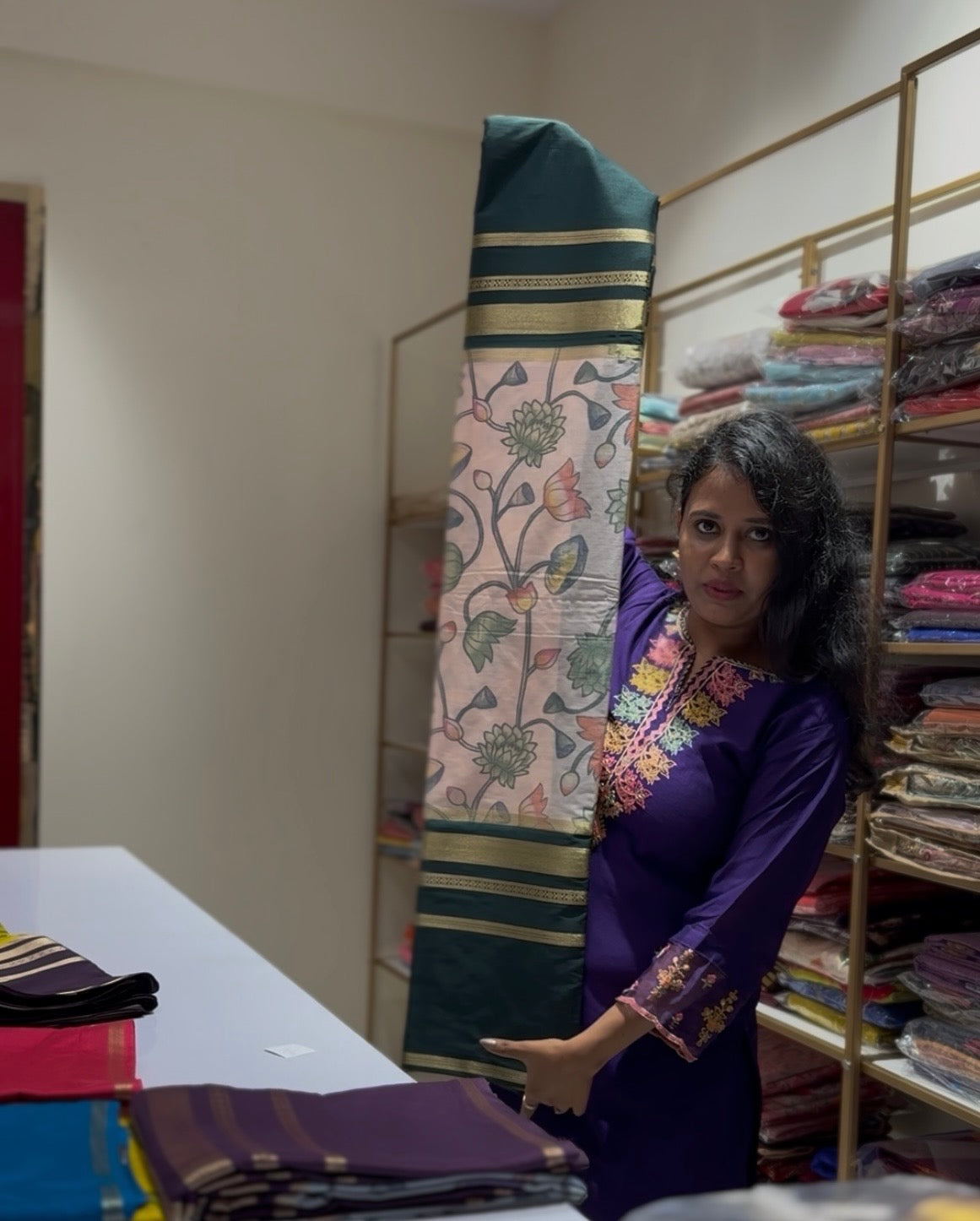 Mysore semi crepe digital print sarees
