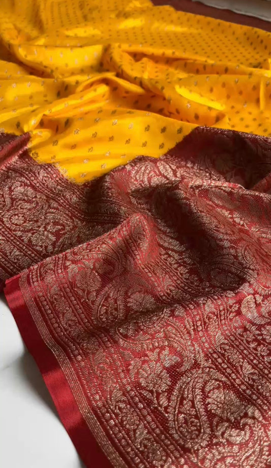 Pure Crepe chiffon banarasi saree