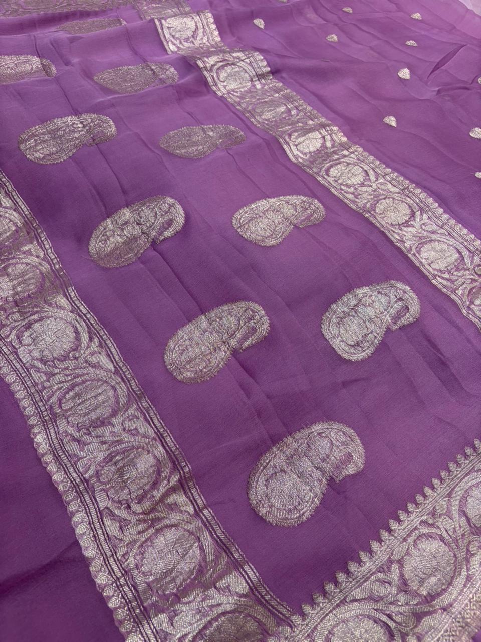 Pure chiffon Banarasi sarees