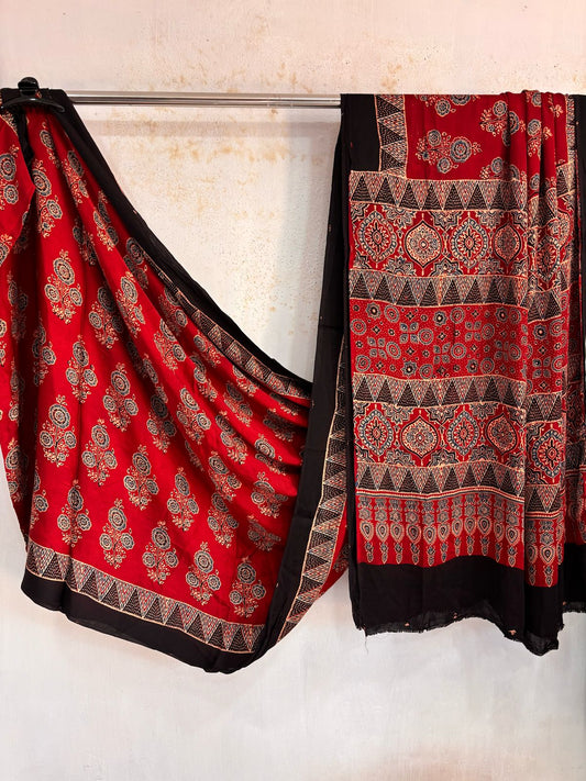 Red Pure Modal Silk Saree