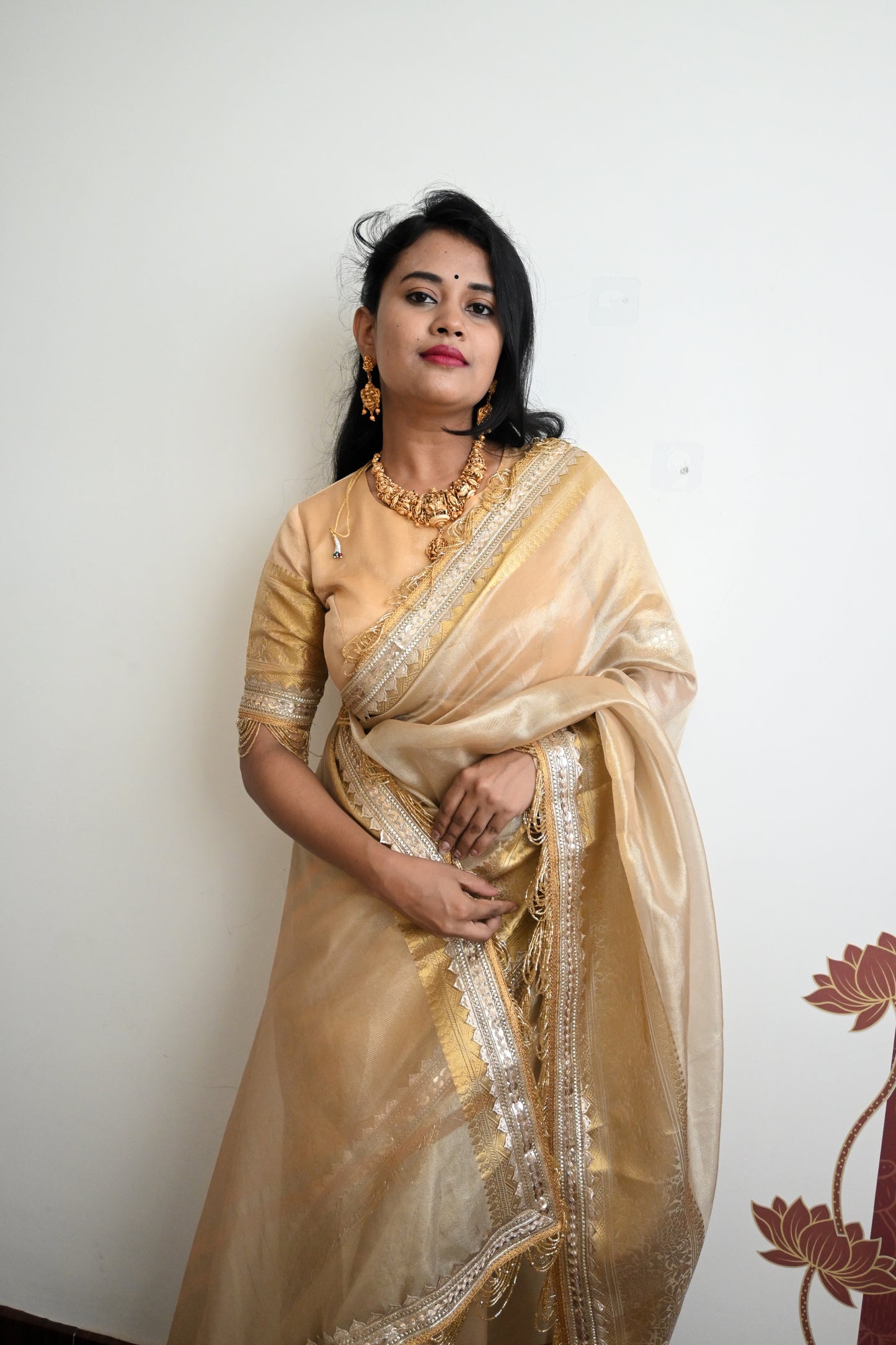Gold tissue silk saree
