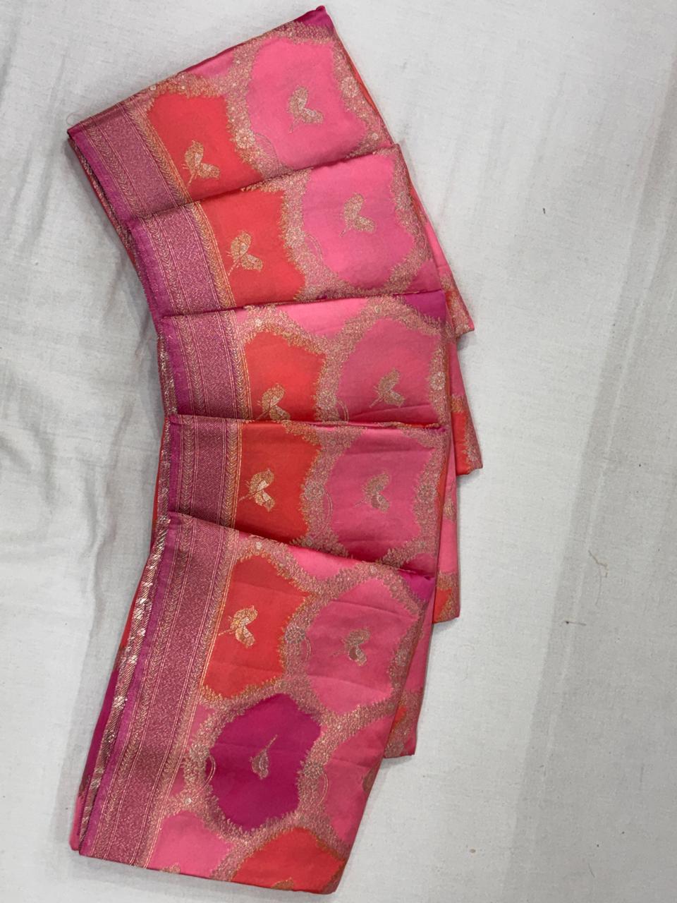 Pure satin silk saree in rankat pattren(SBSGPSR4)