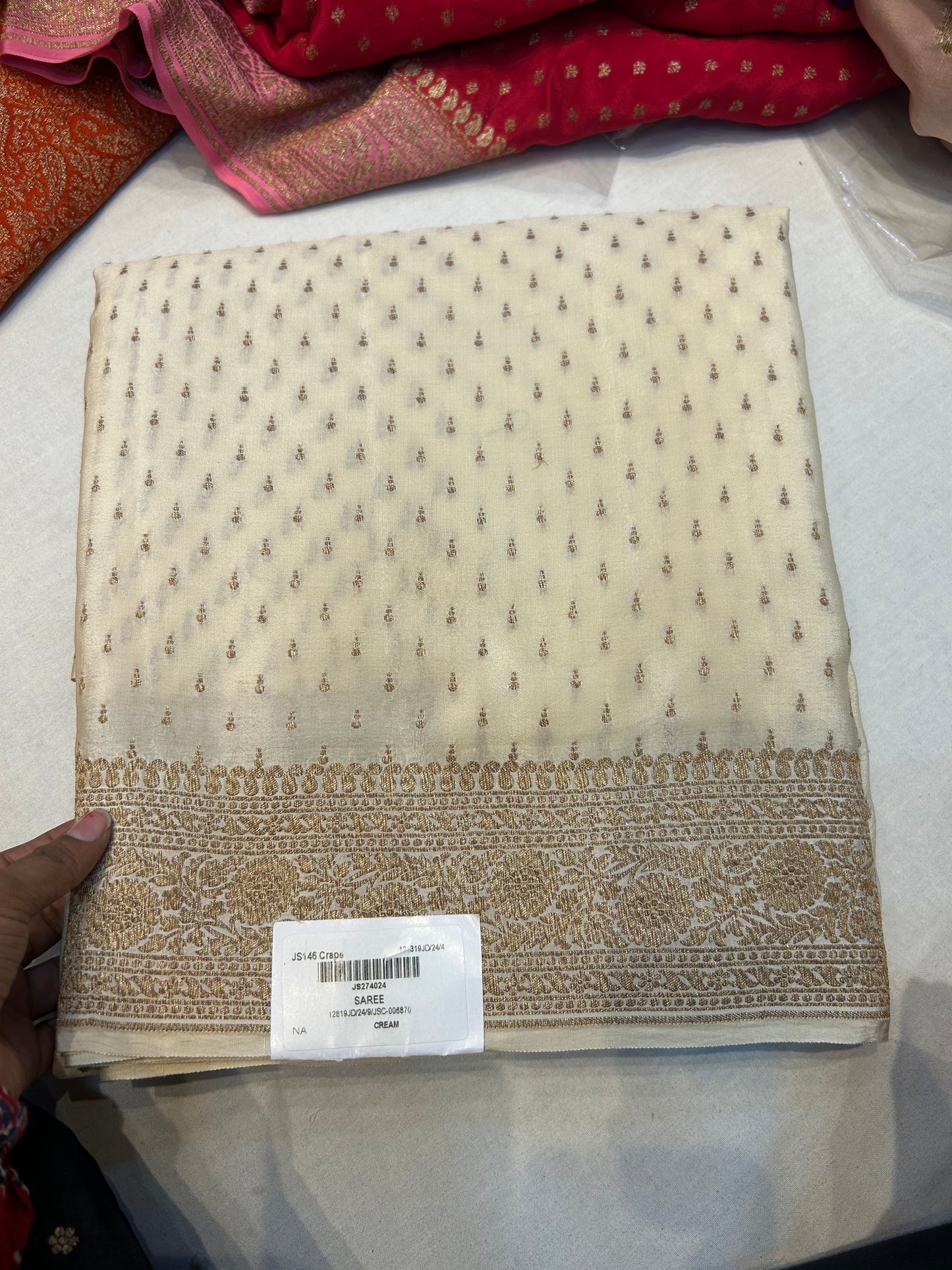 pure crepe Banarasi saree