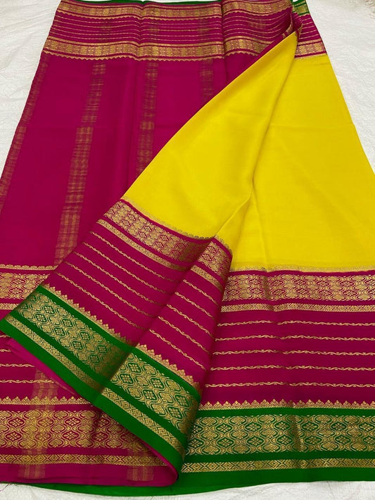 130 gsm 3D Pure Mysore Silk Saree