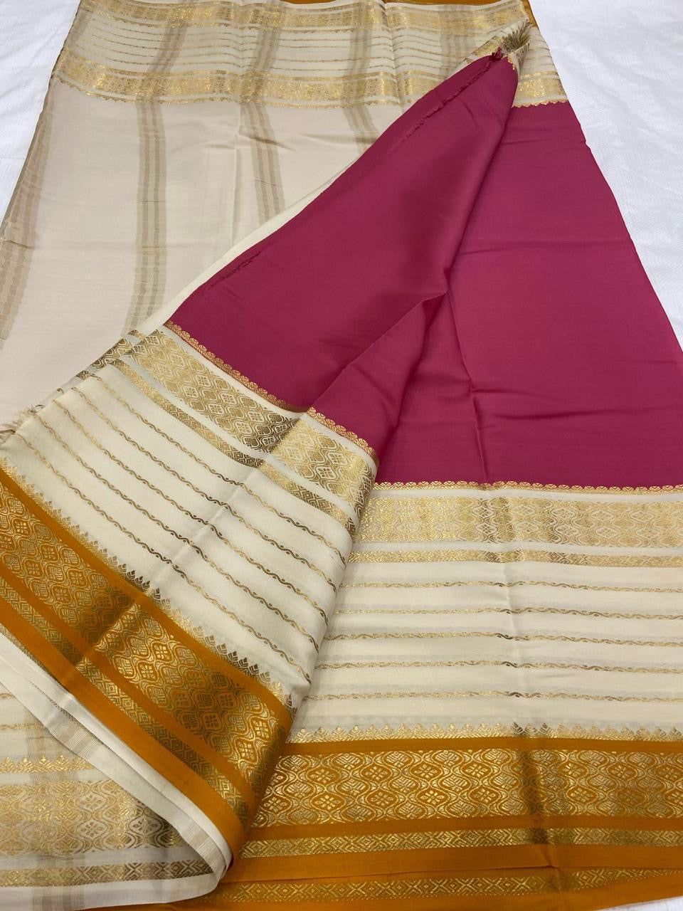 130 gsm 3D Pure Mysore Silk Saree