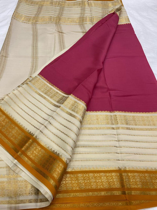 130 gsm 3D Pure Mysore Silk Saree