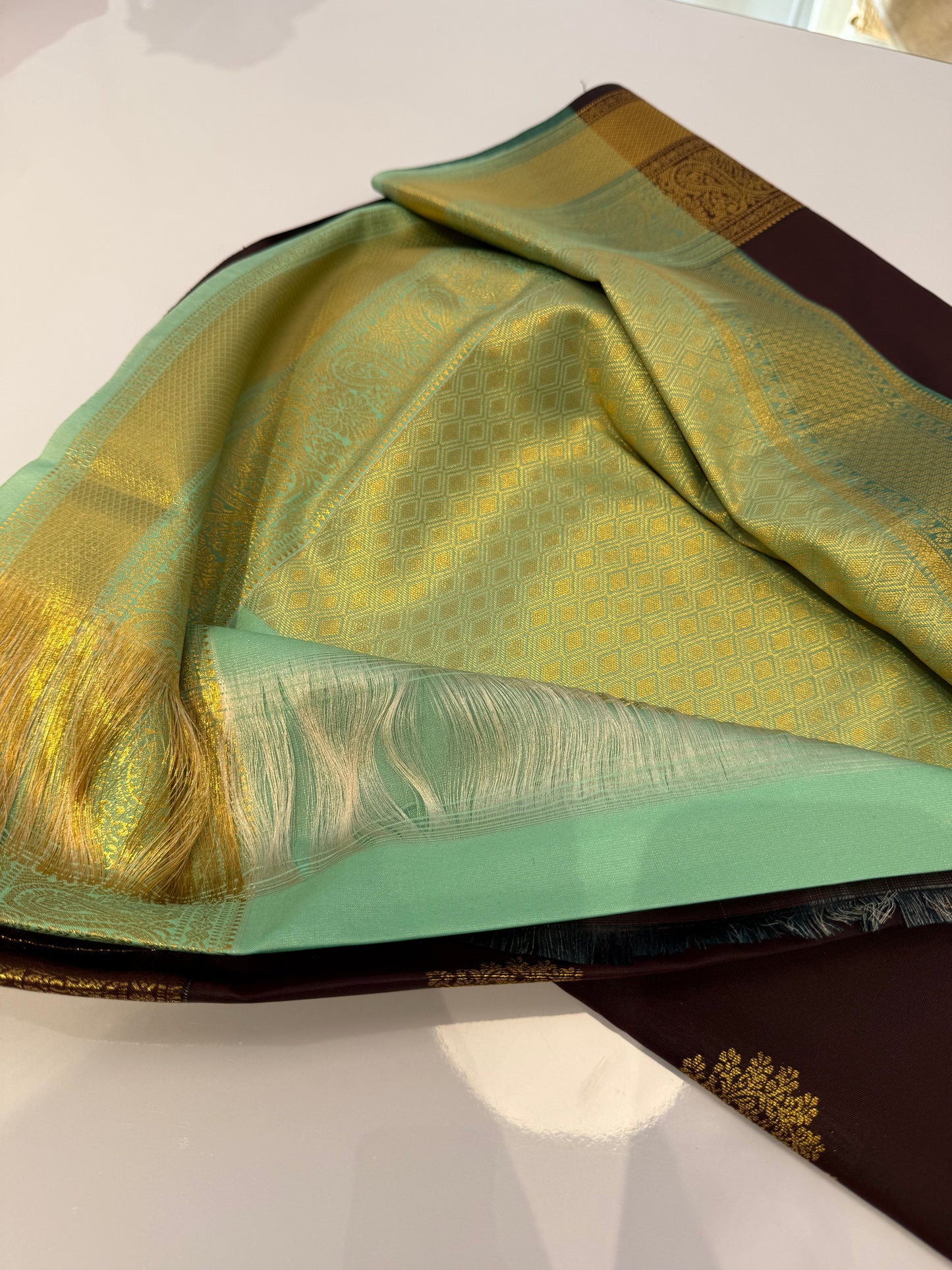 Brown Semi Kanchi Silk Saree