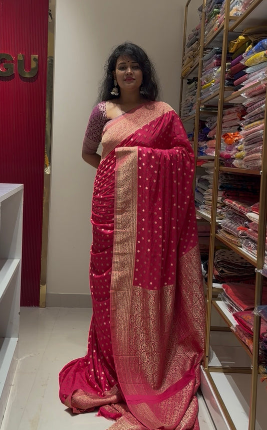 Soft Crepe chiffon banarasi saree