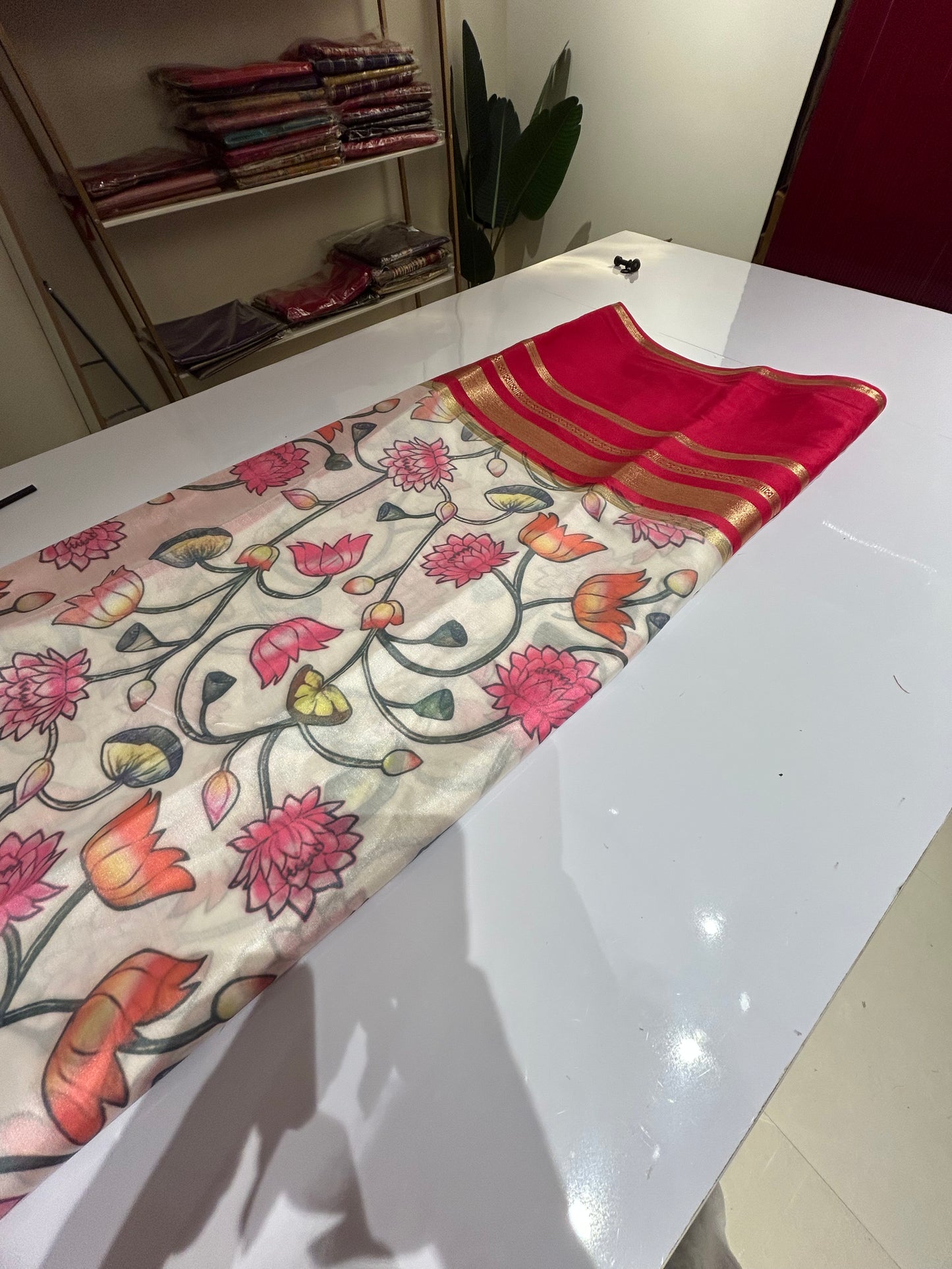 Mysore semi crepe digital print sarees