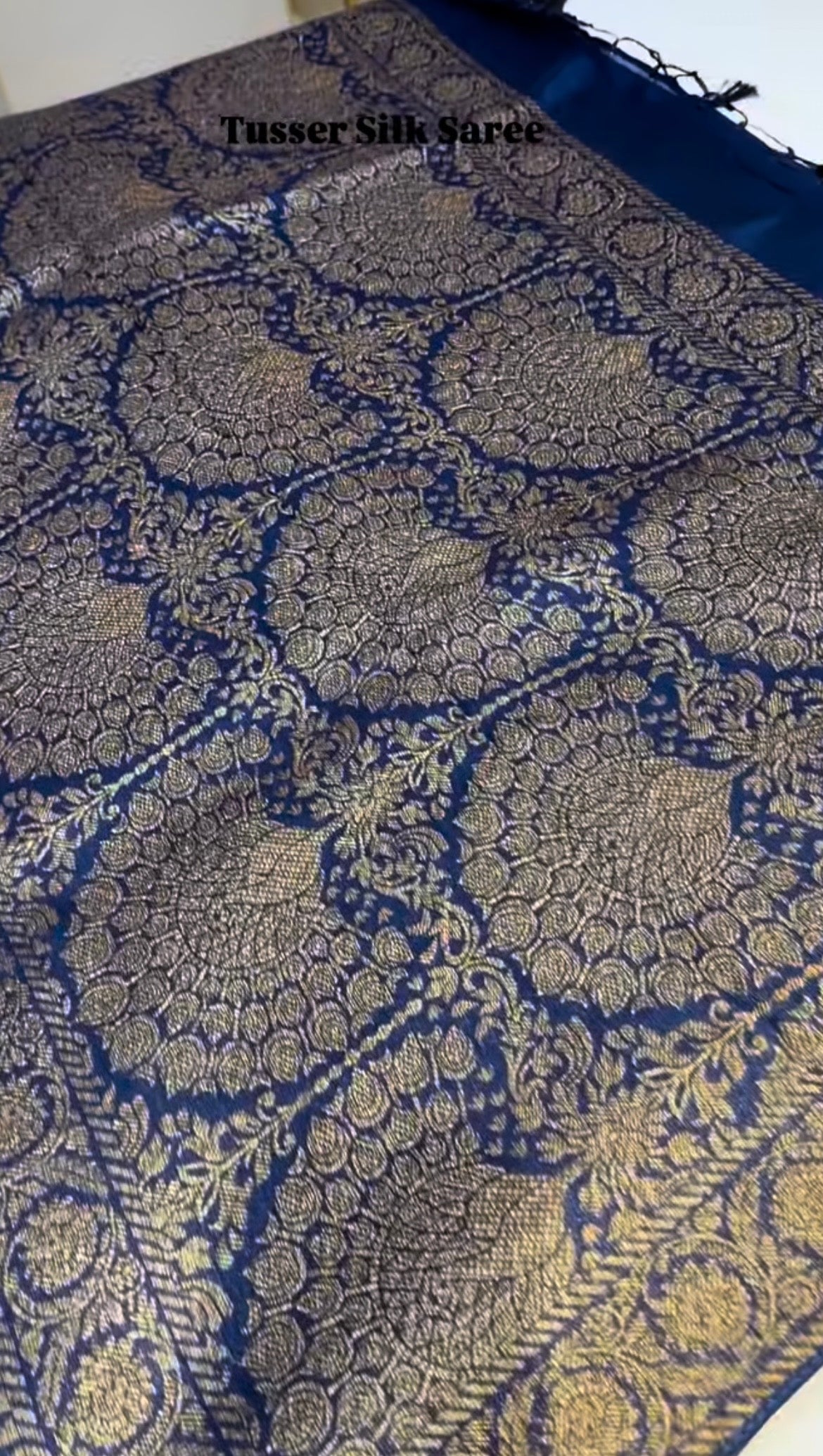 Blue Tusser Silk Saree