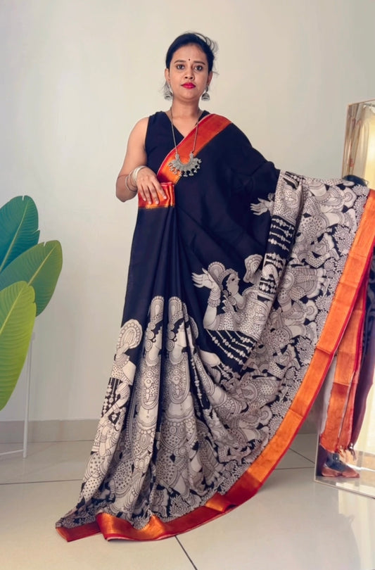Kalamkari chennur silk saree