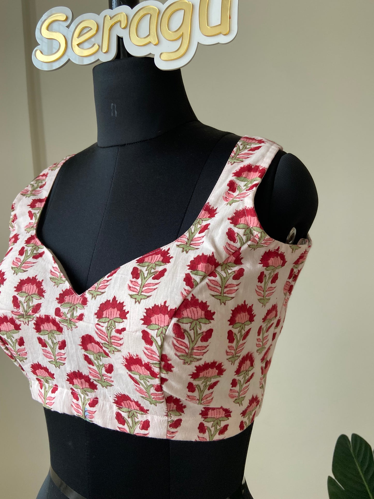 Hand block print pure cotton blouse