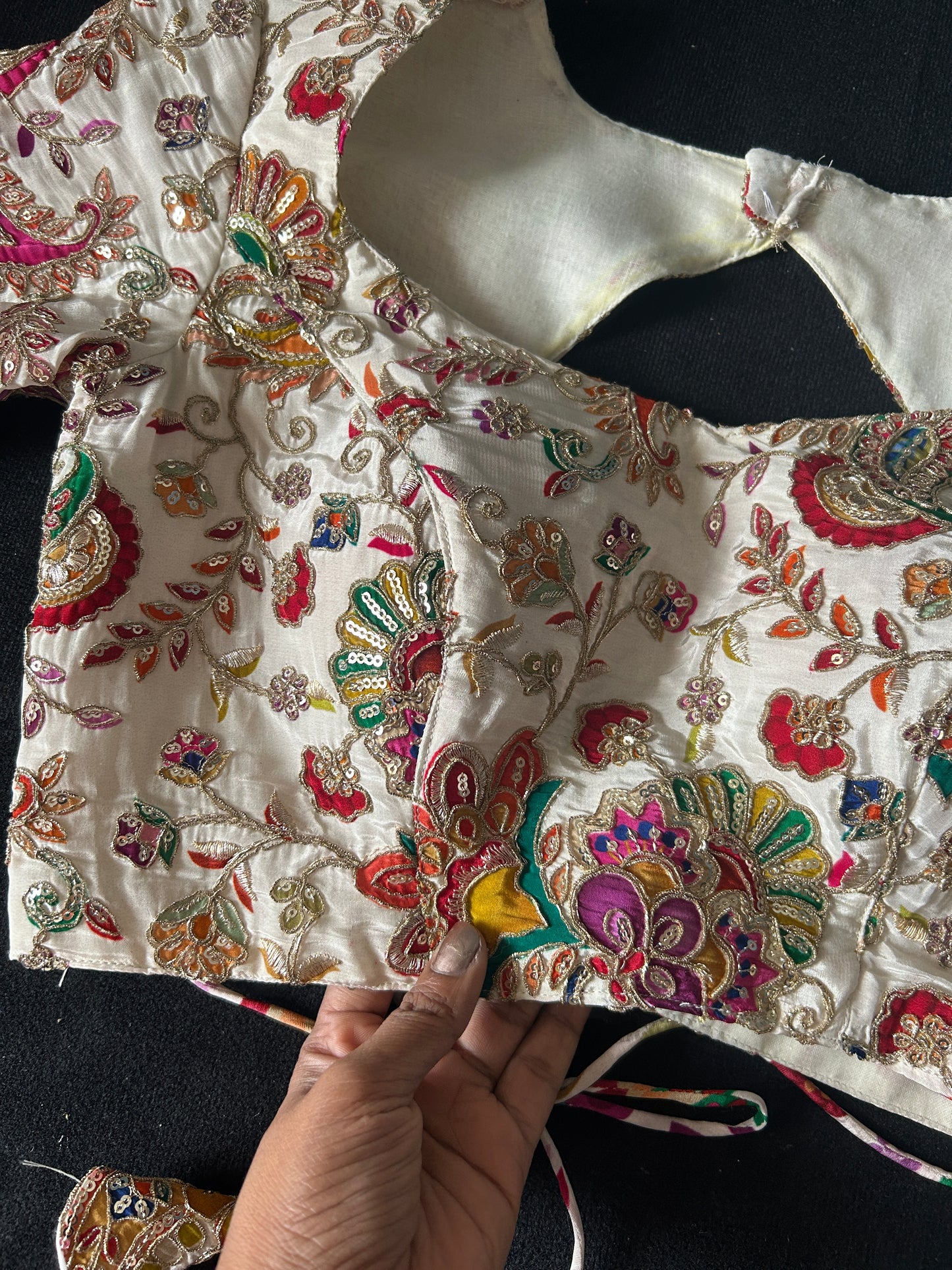 Pure crepe multiple colour blouse