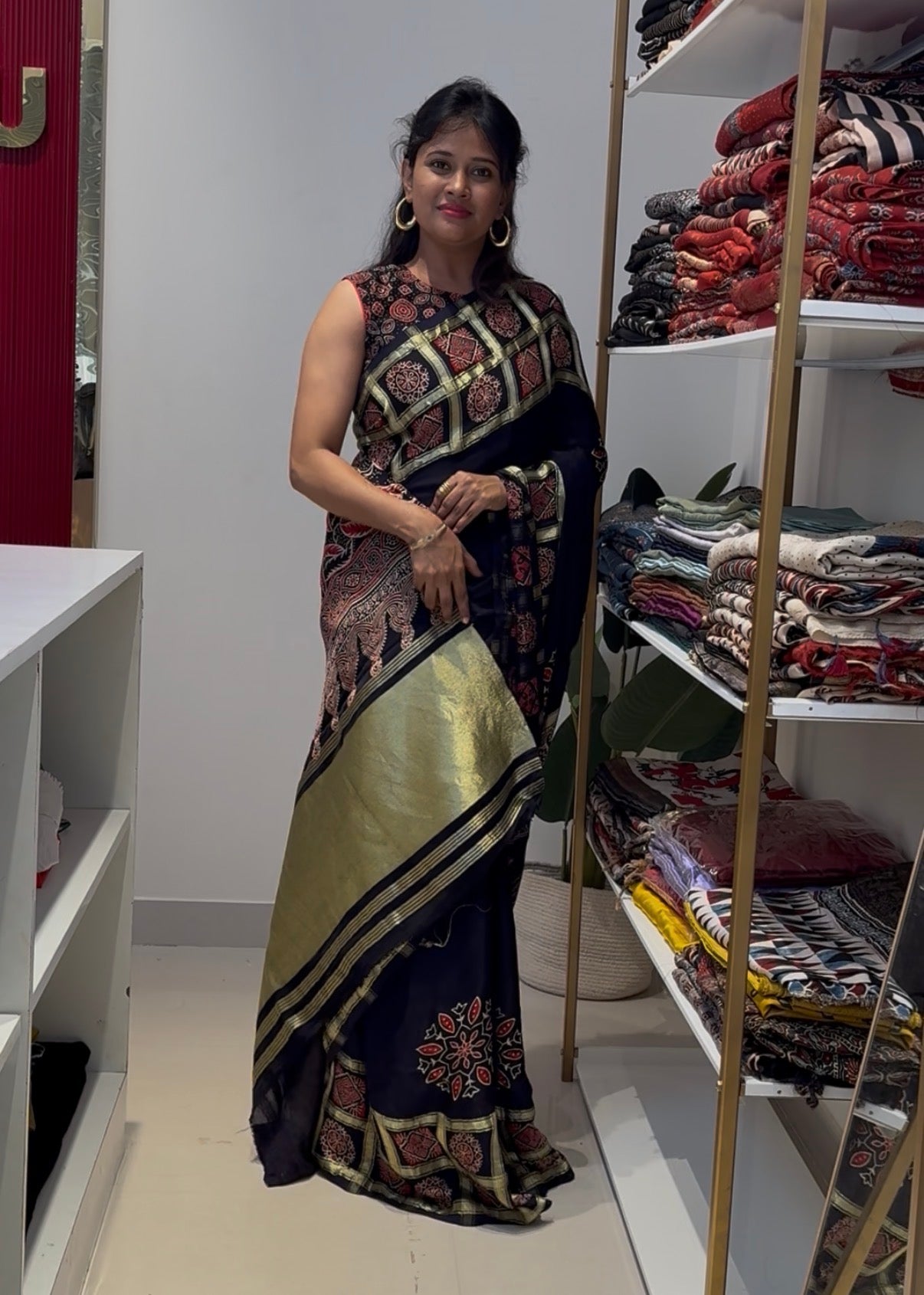 Blue modal silk saree