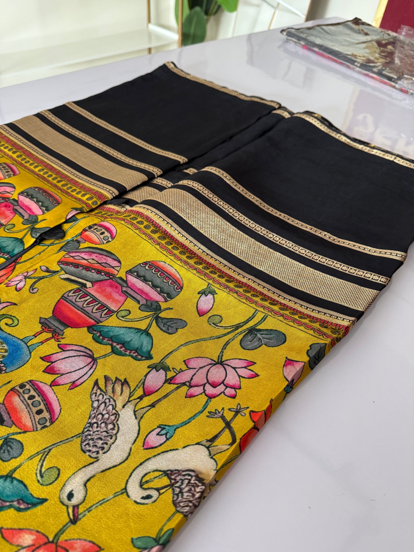 Pure chiffon crepe silk saree