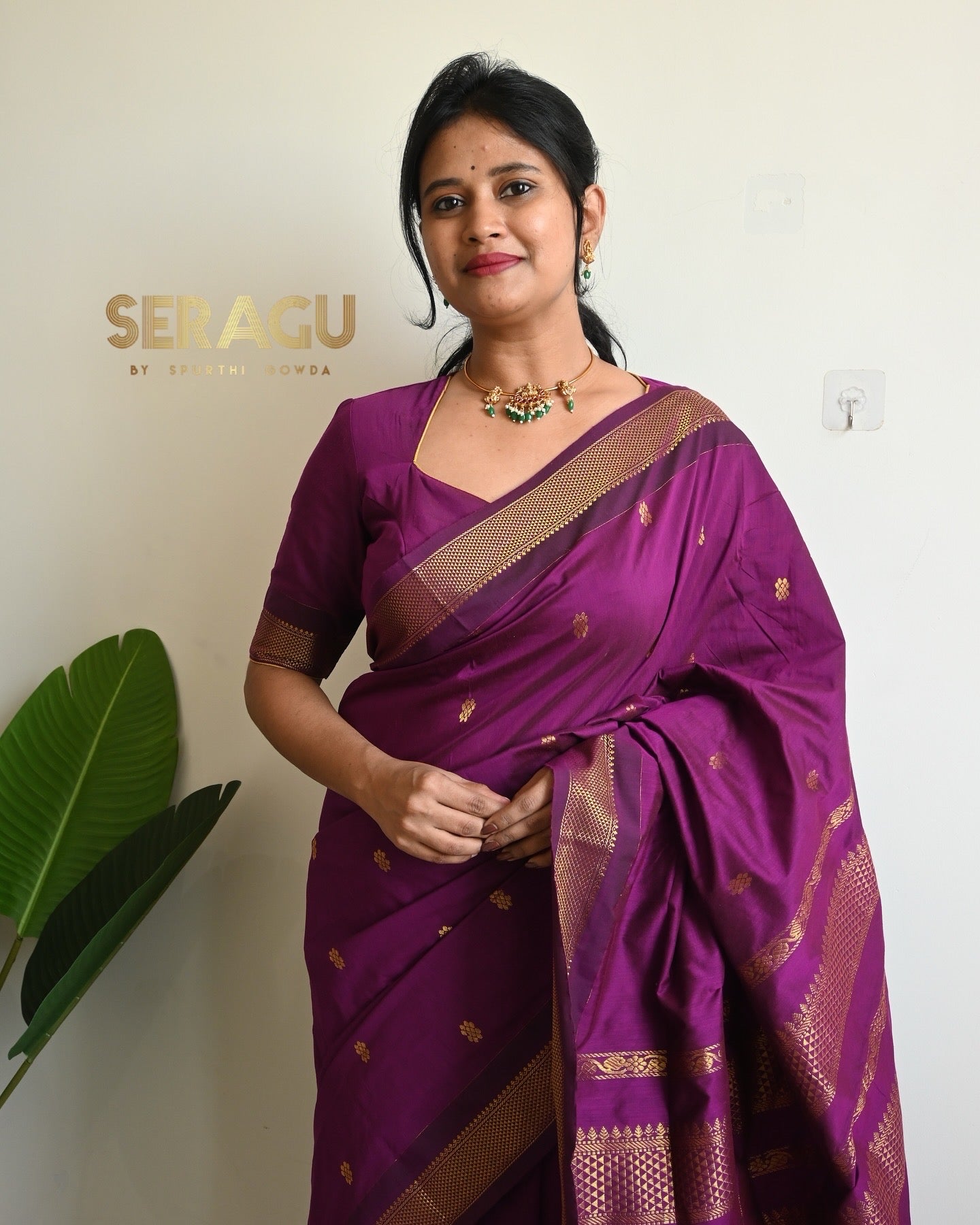 Madhurai Silk Cotton Saree with stitched blouse