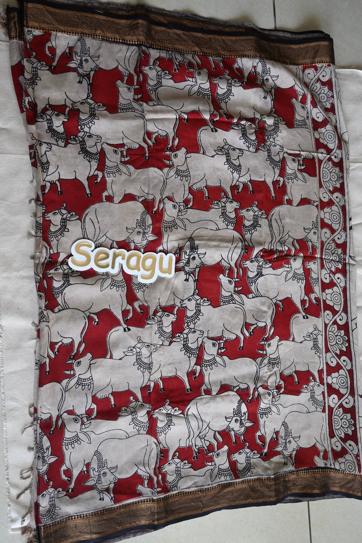 Kalamkari Chennur Silk Saree With Nizam Border