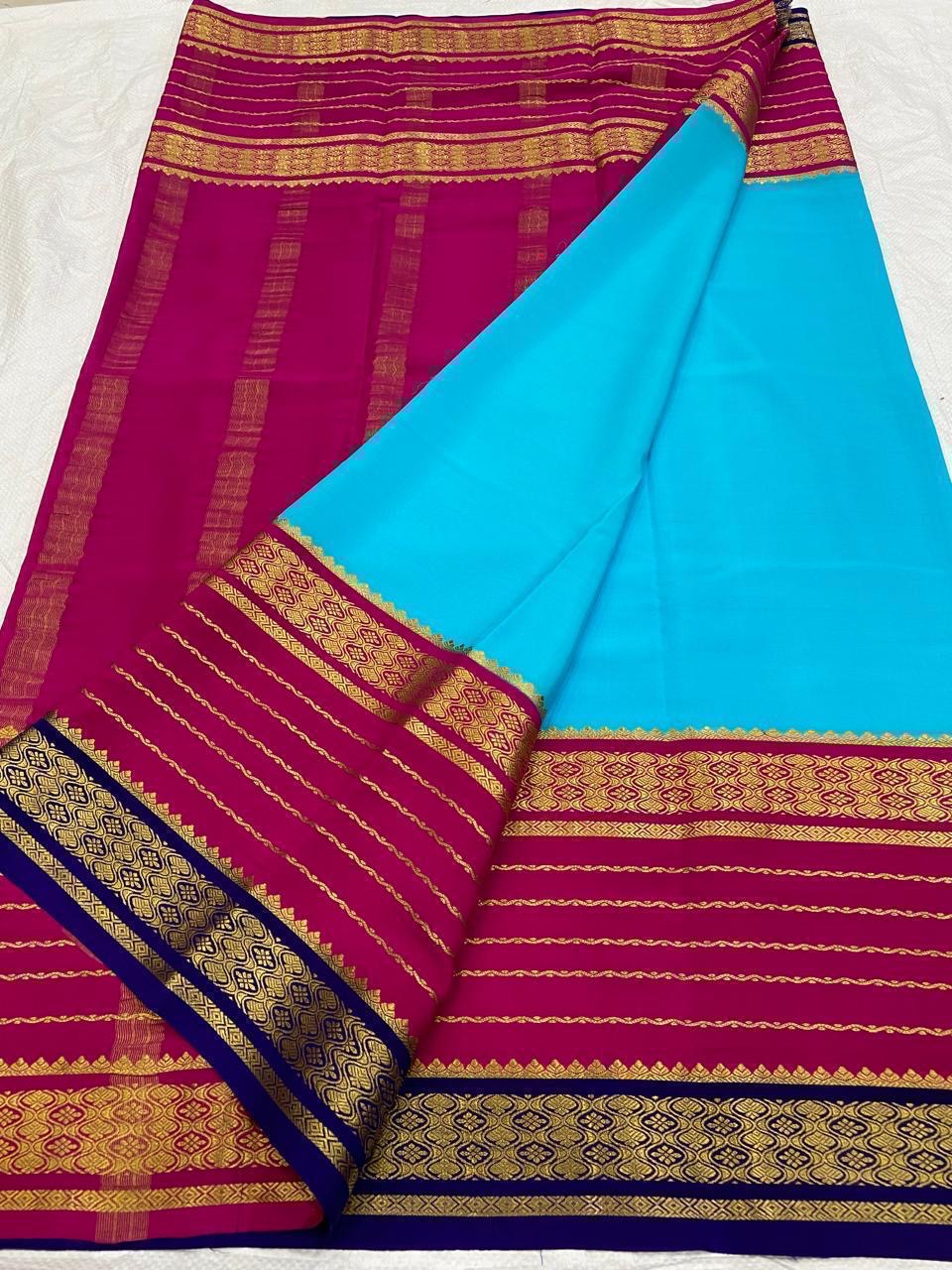 130 gsm 3D Pure Mysore Silk Saree