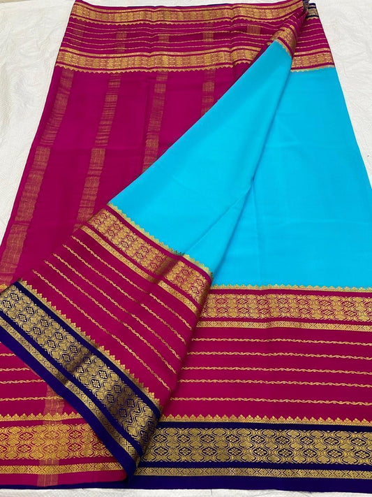 130 gsm 3D Pure Mysore Silk Saree
