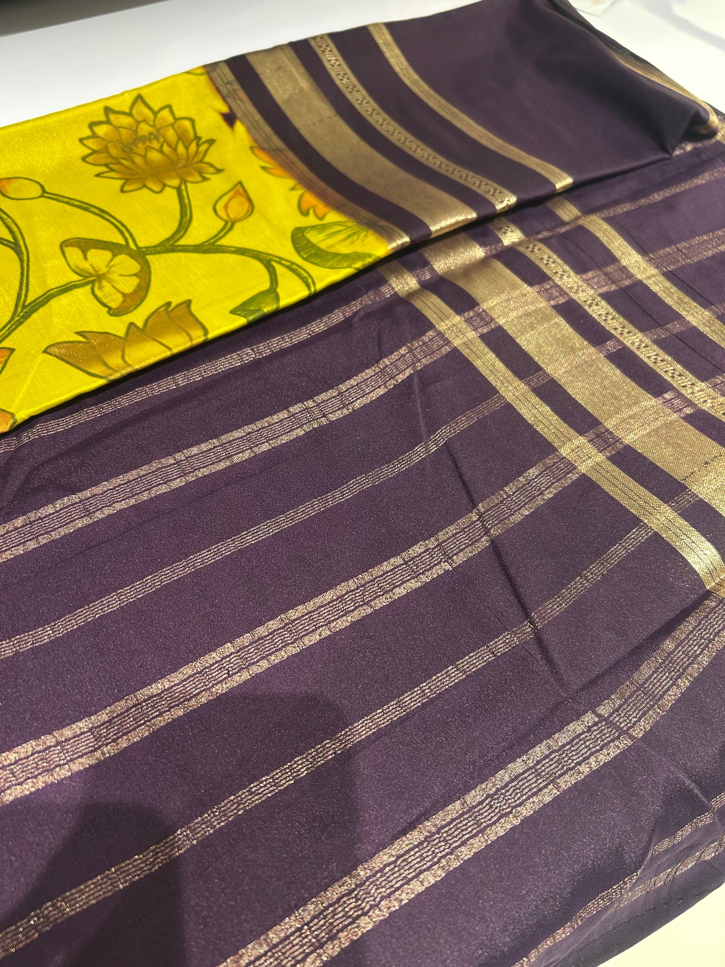 Mysore semi crepe digital print sarees