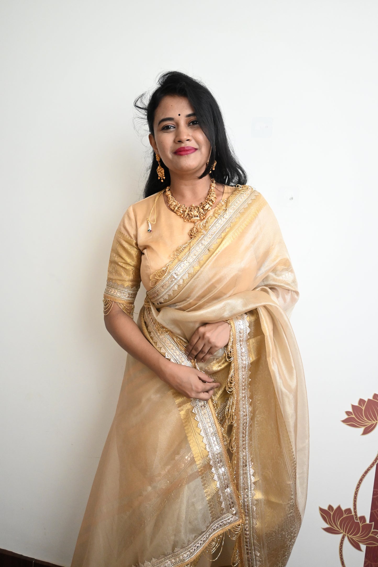 Gold tissue silk saree