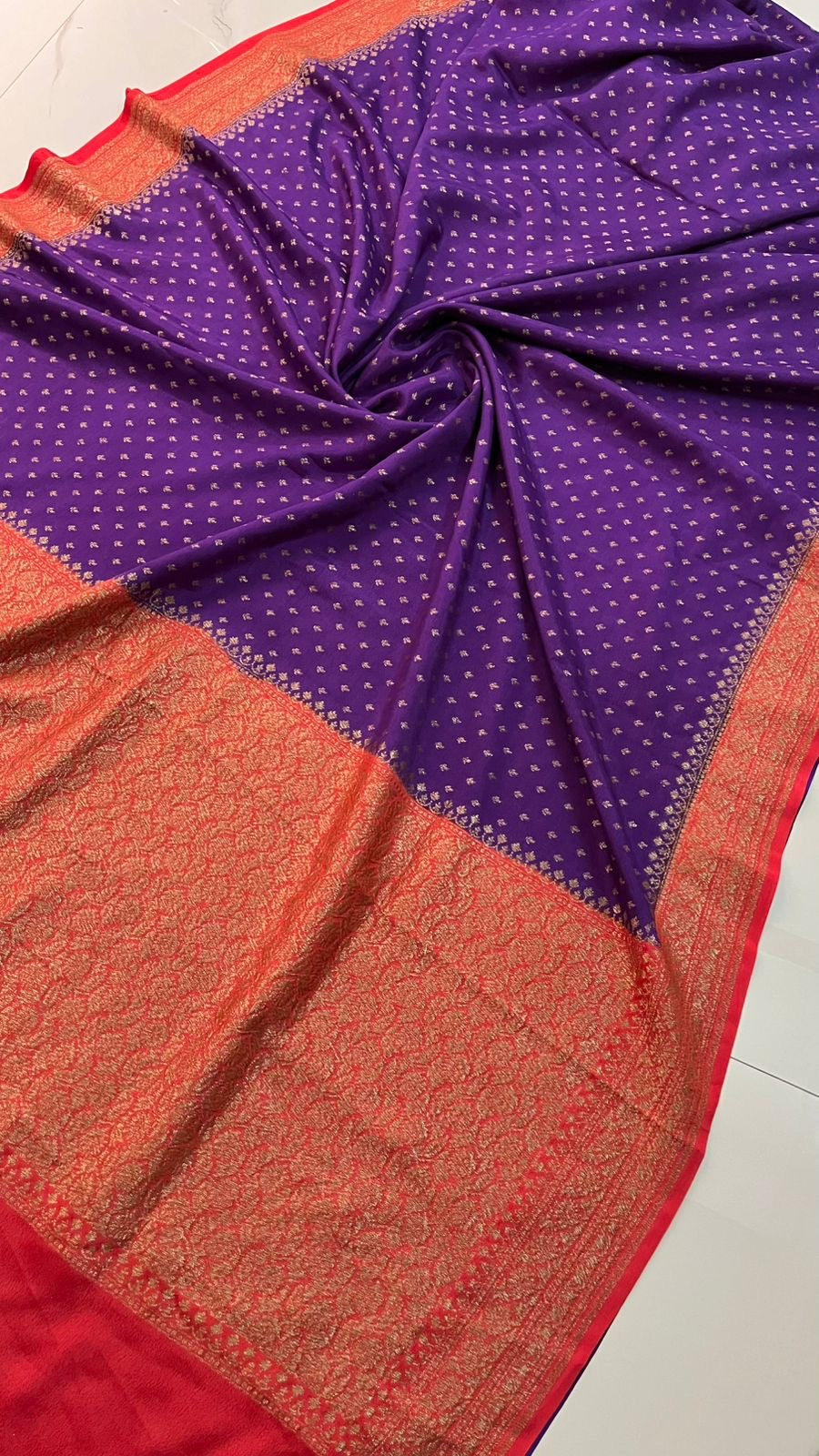 Pure Crepe banarasi saree