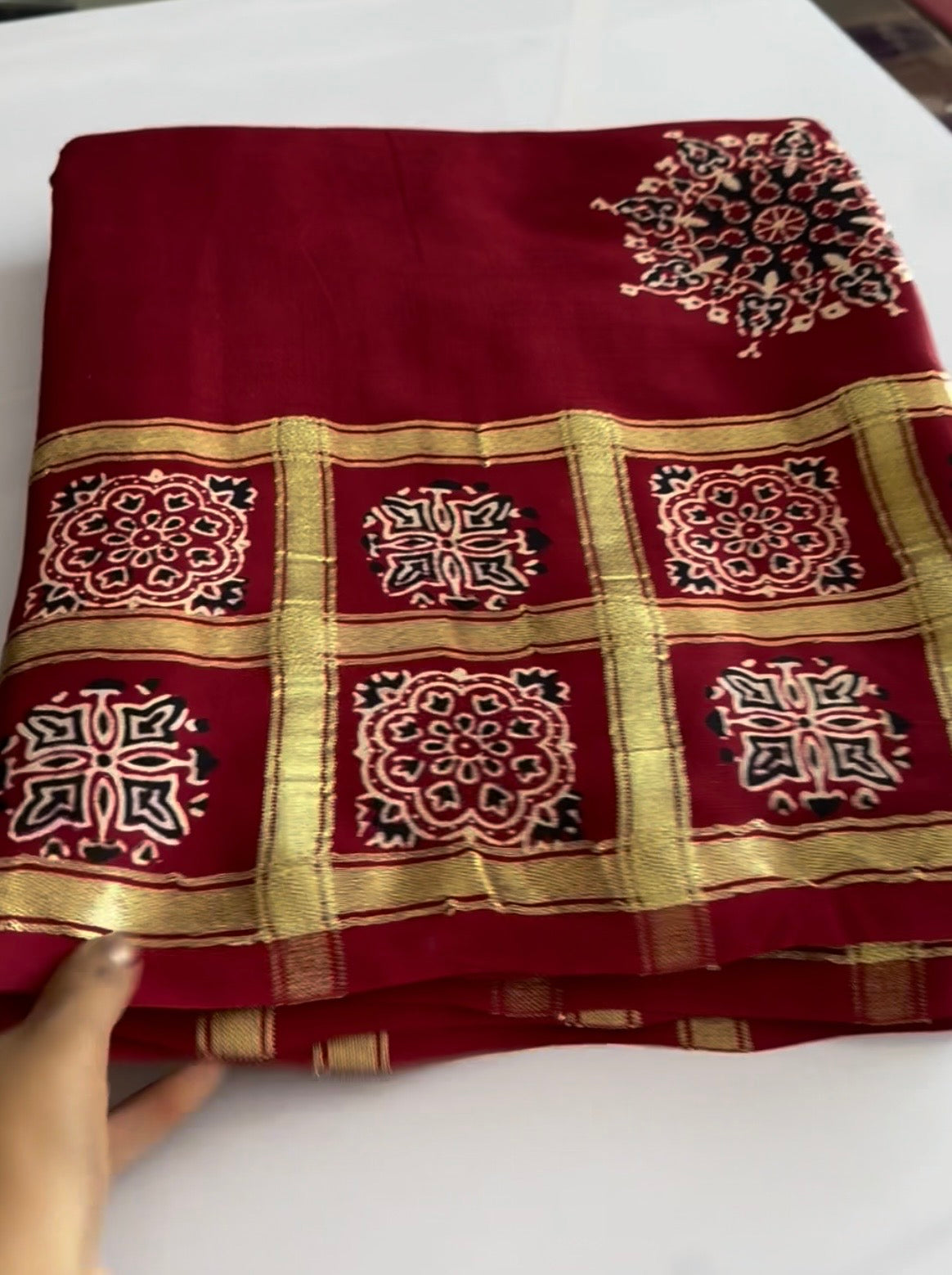 Maroon Pure modal silk saree