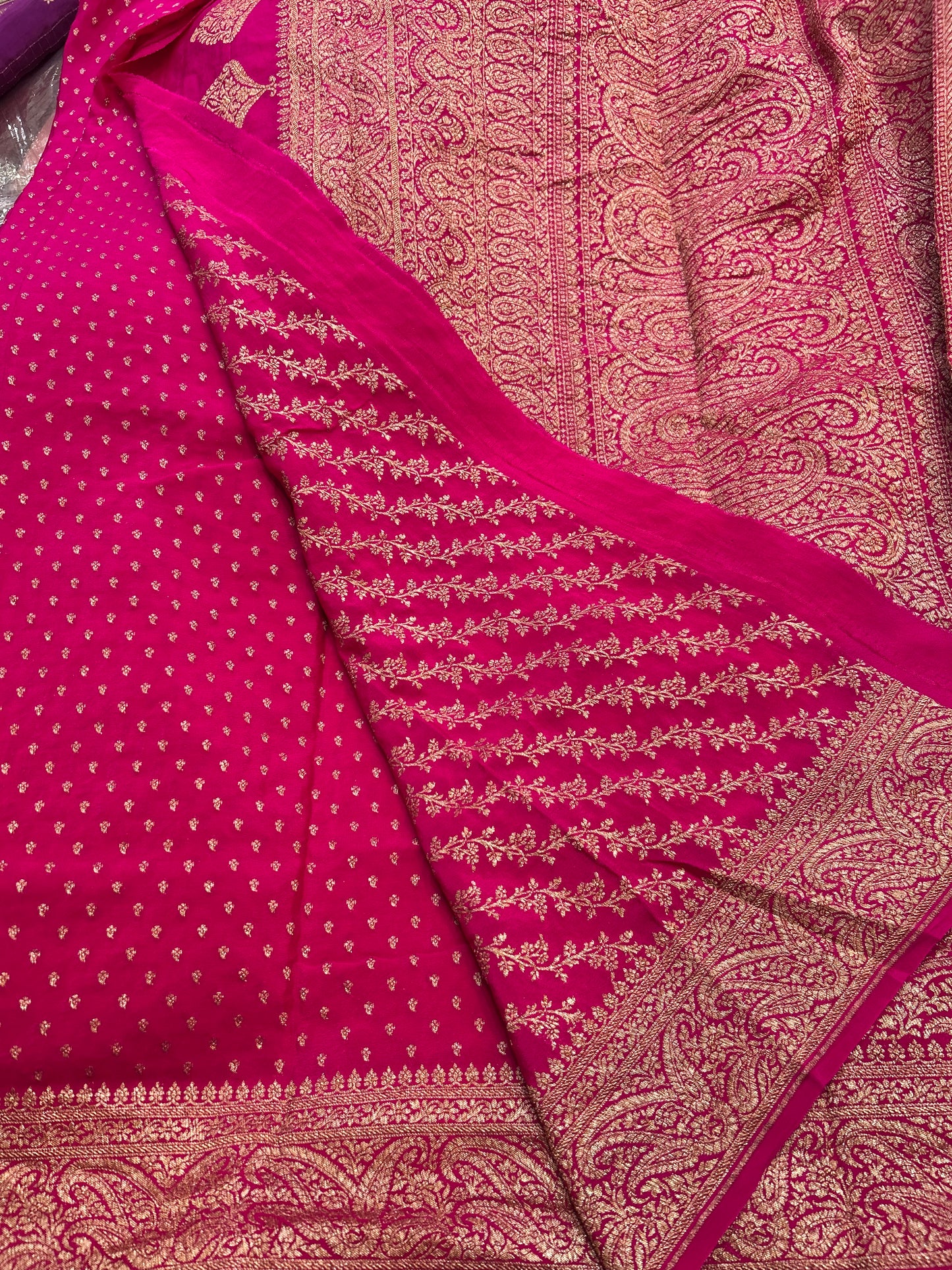 Pink pure crepe Banarasi saree(pure104)