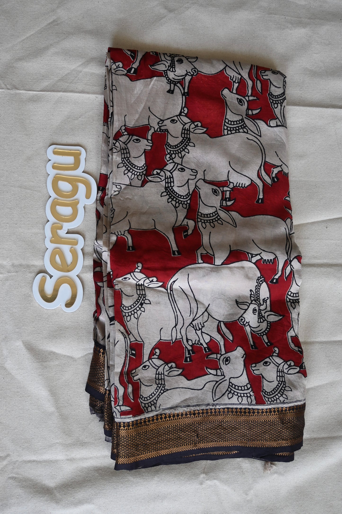 Kalamkari Chennur Silk Saree With Nizam Border
