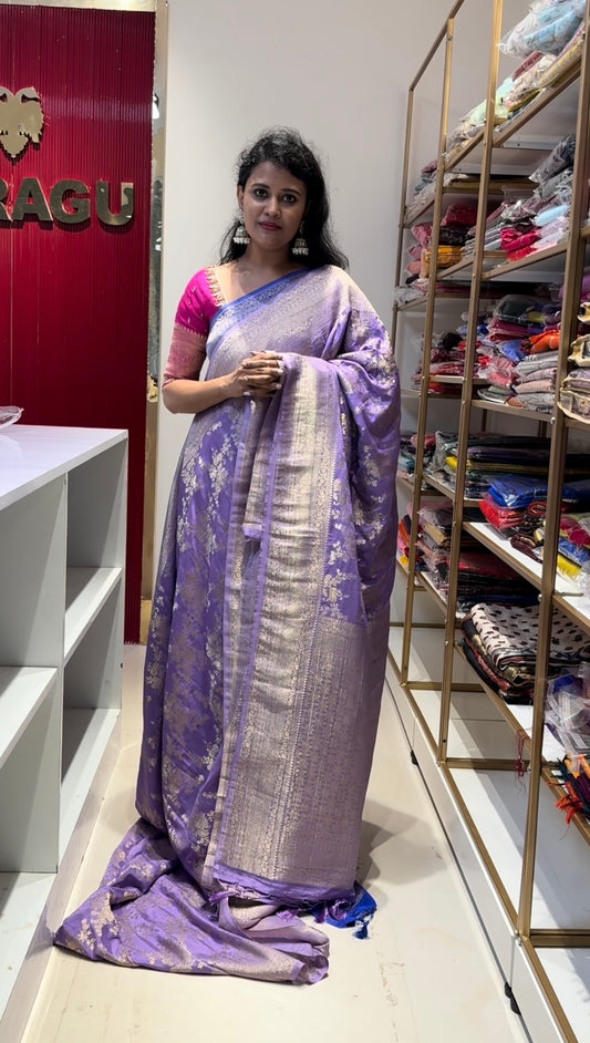 Lilac Premium Georgette Saree