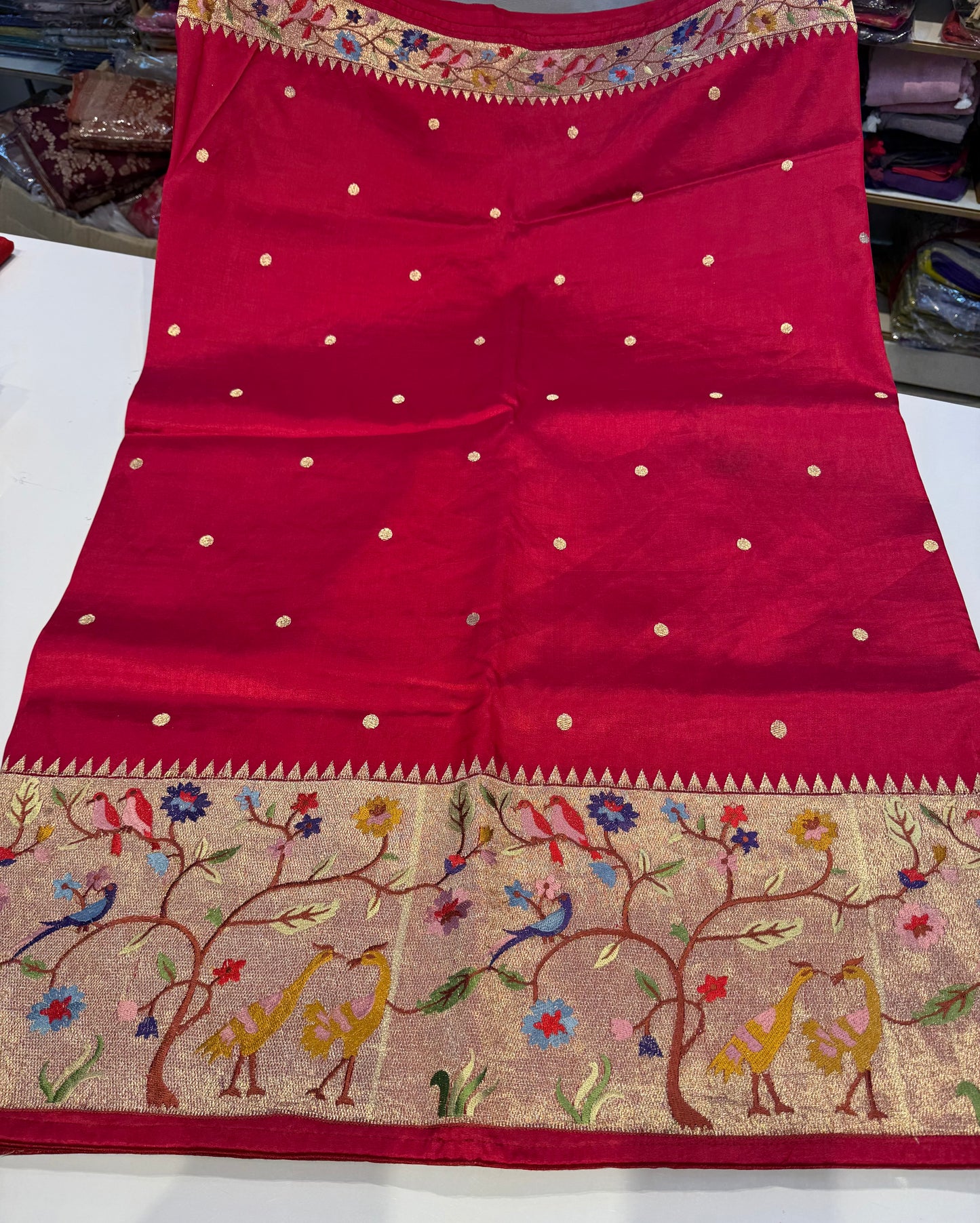 Pink tassur paithani silk saree