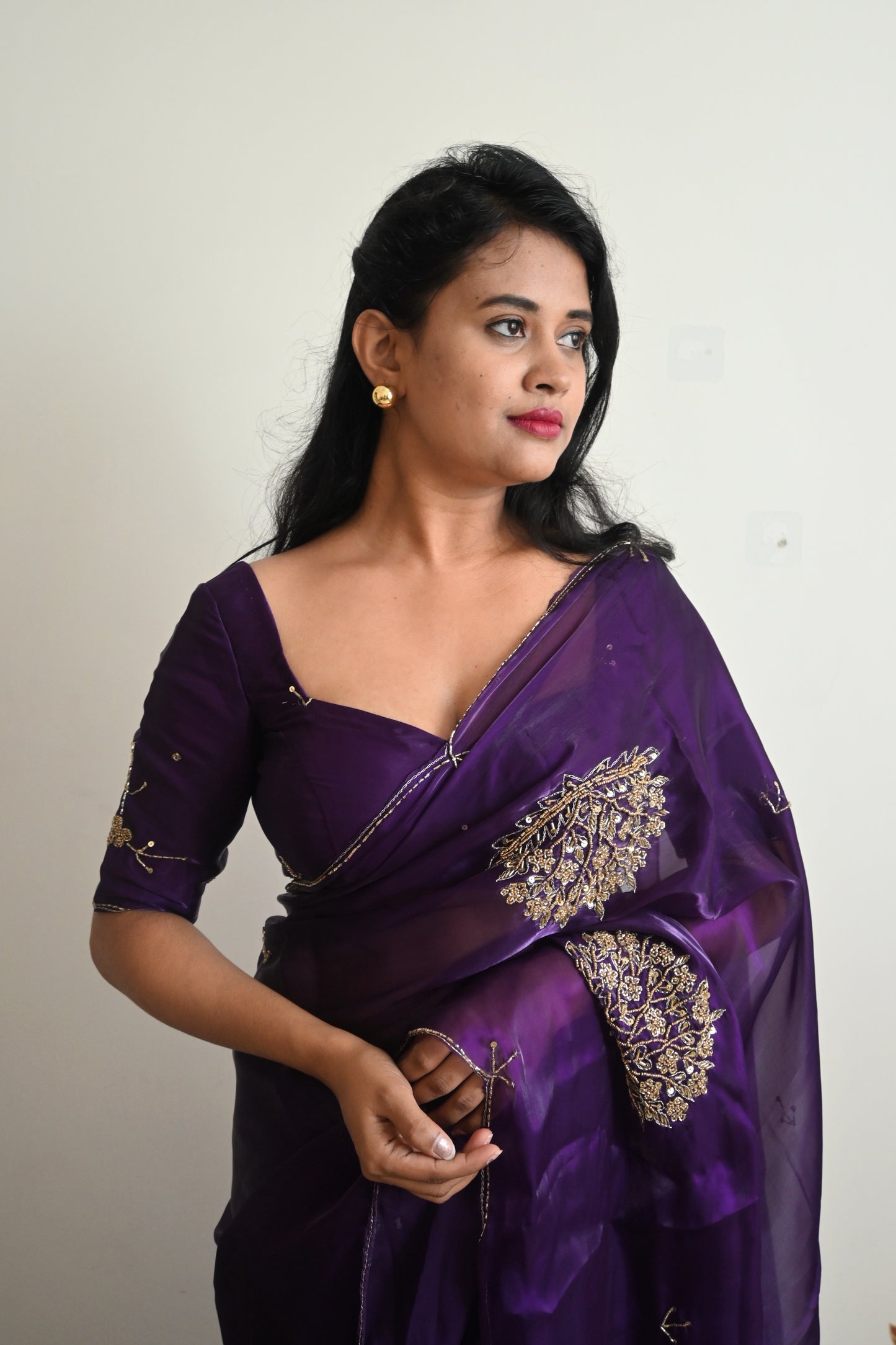 Designer hand work party wear saree