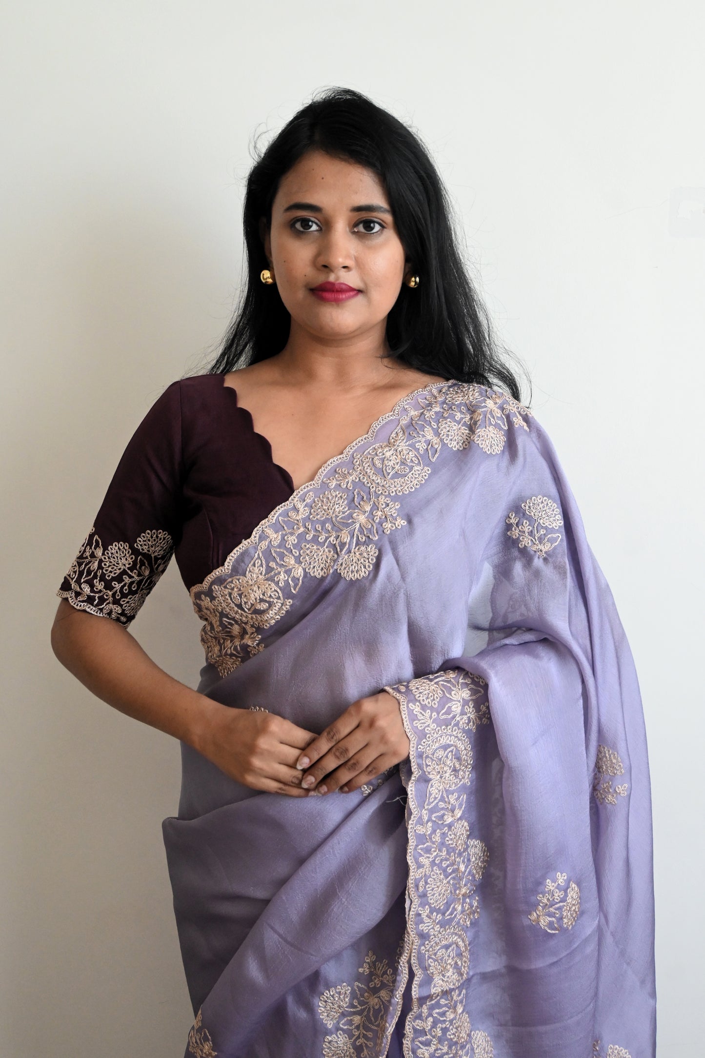 Soft malik silk with havy coding work