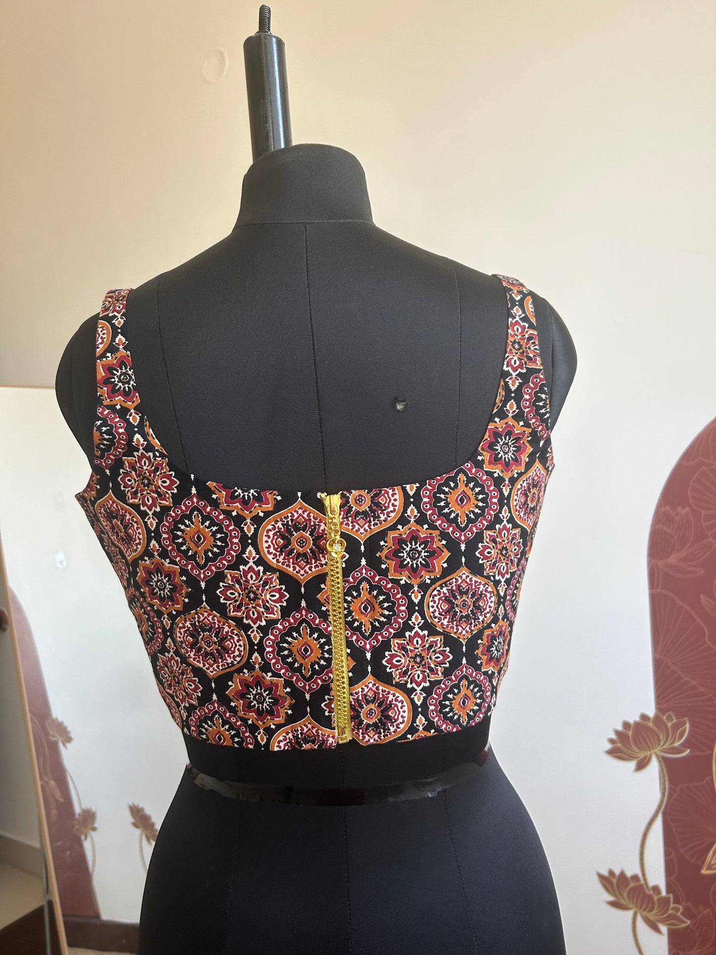 Badam Ajrakh Corset Top