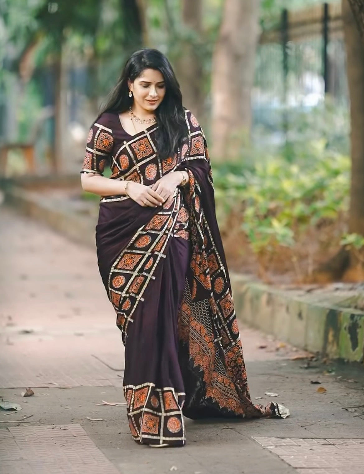 Pure modal silk saree