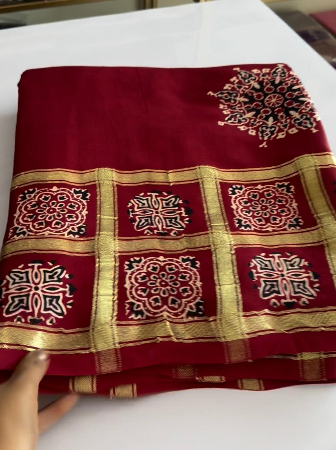 Maroon Pure modal silk saree