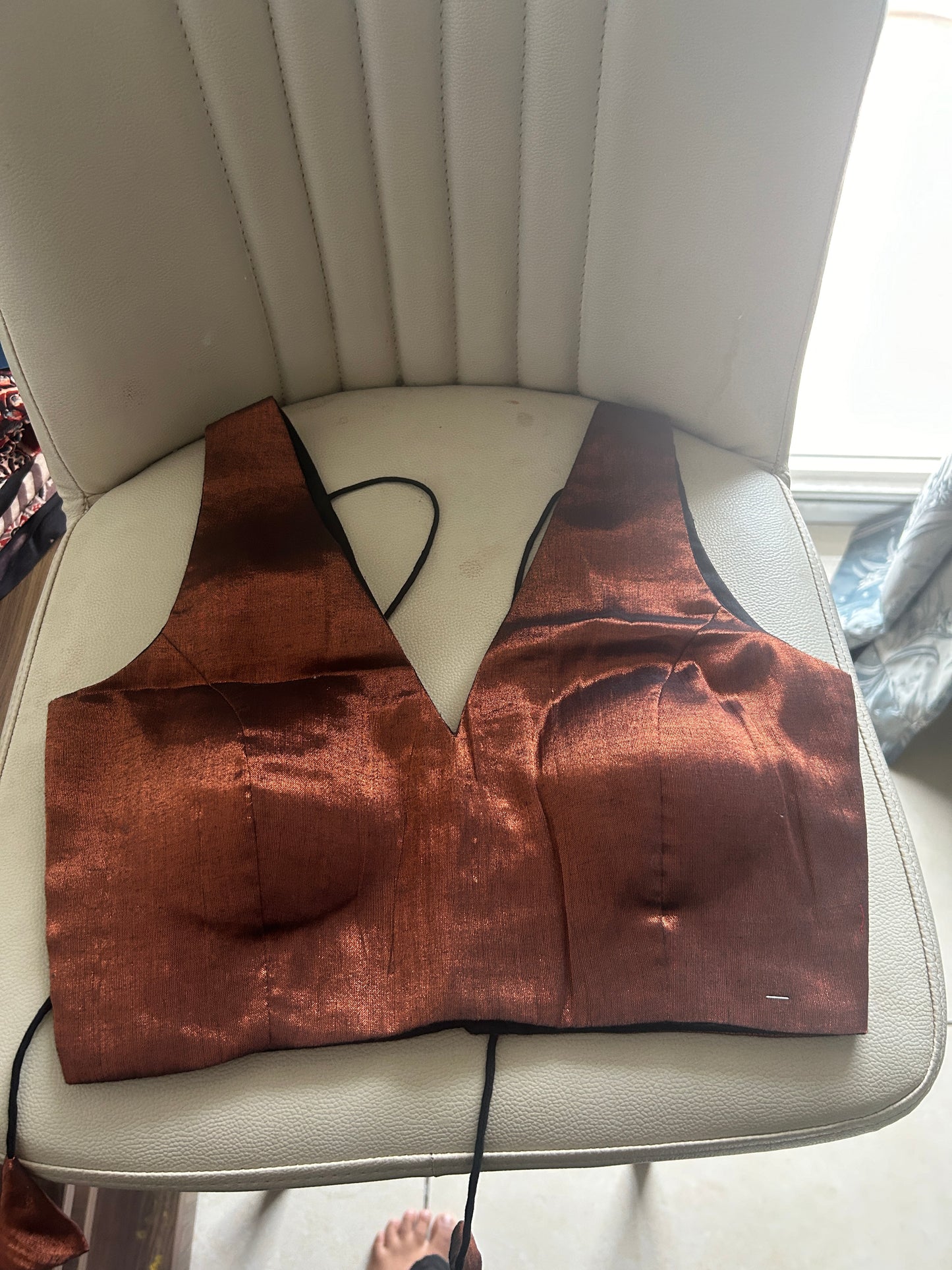 Copper soft tissue saree