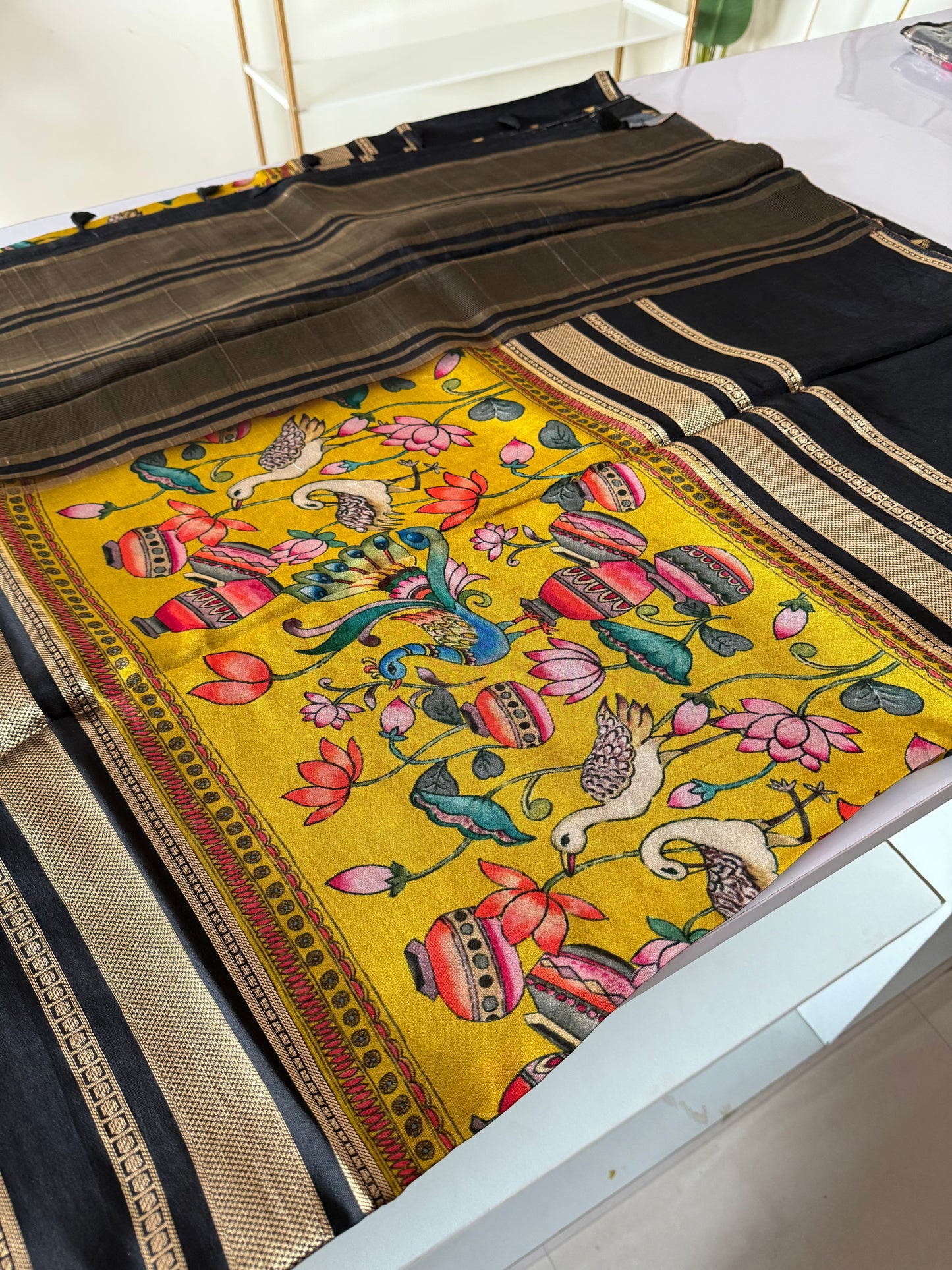 Pure chiffon crepe silk saree