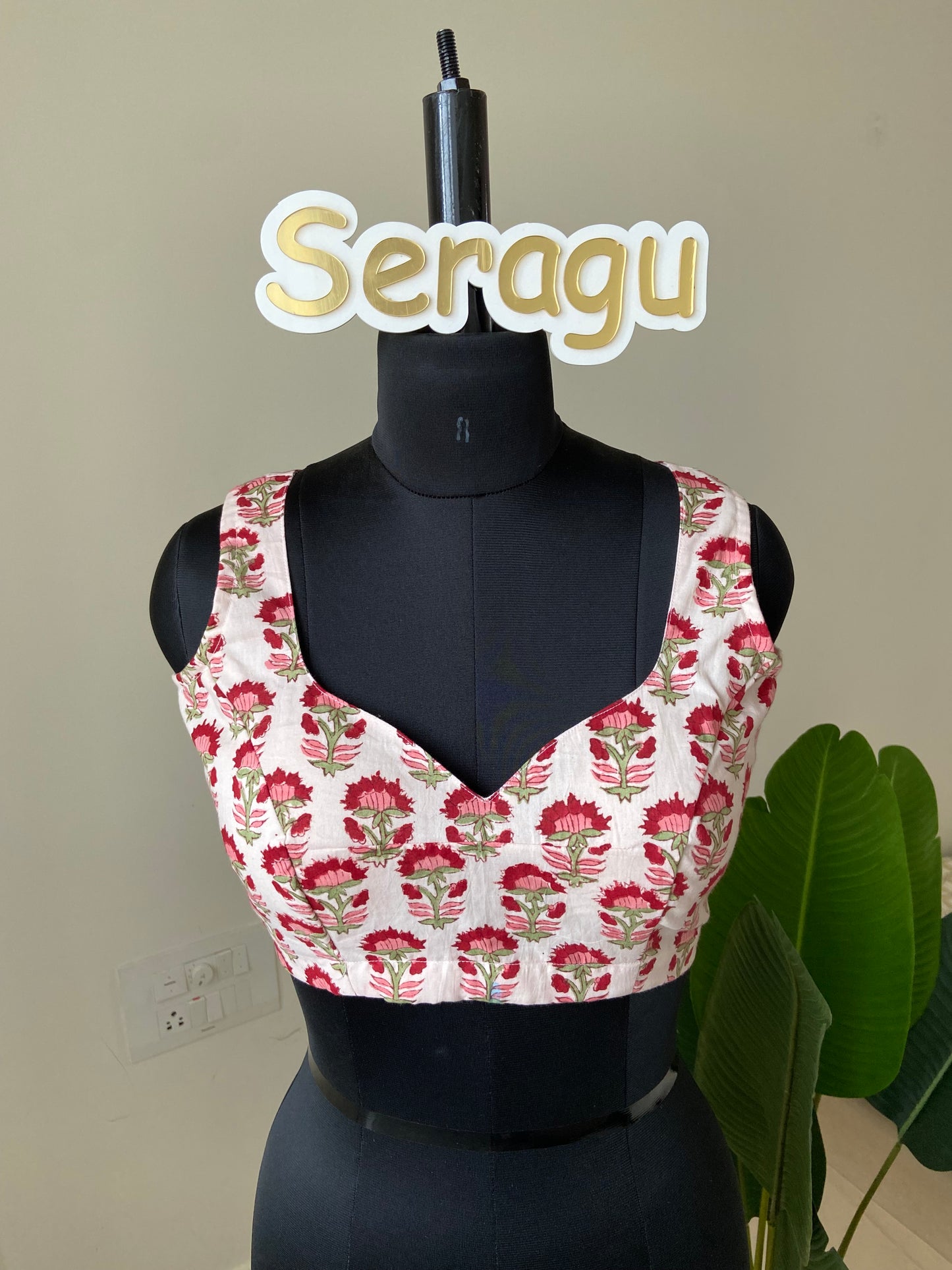 Hand block print pure cotton blouse