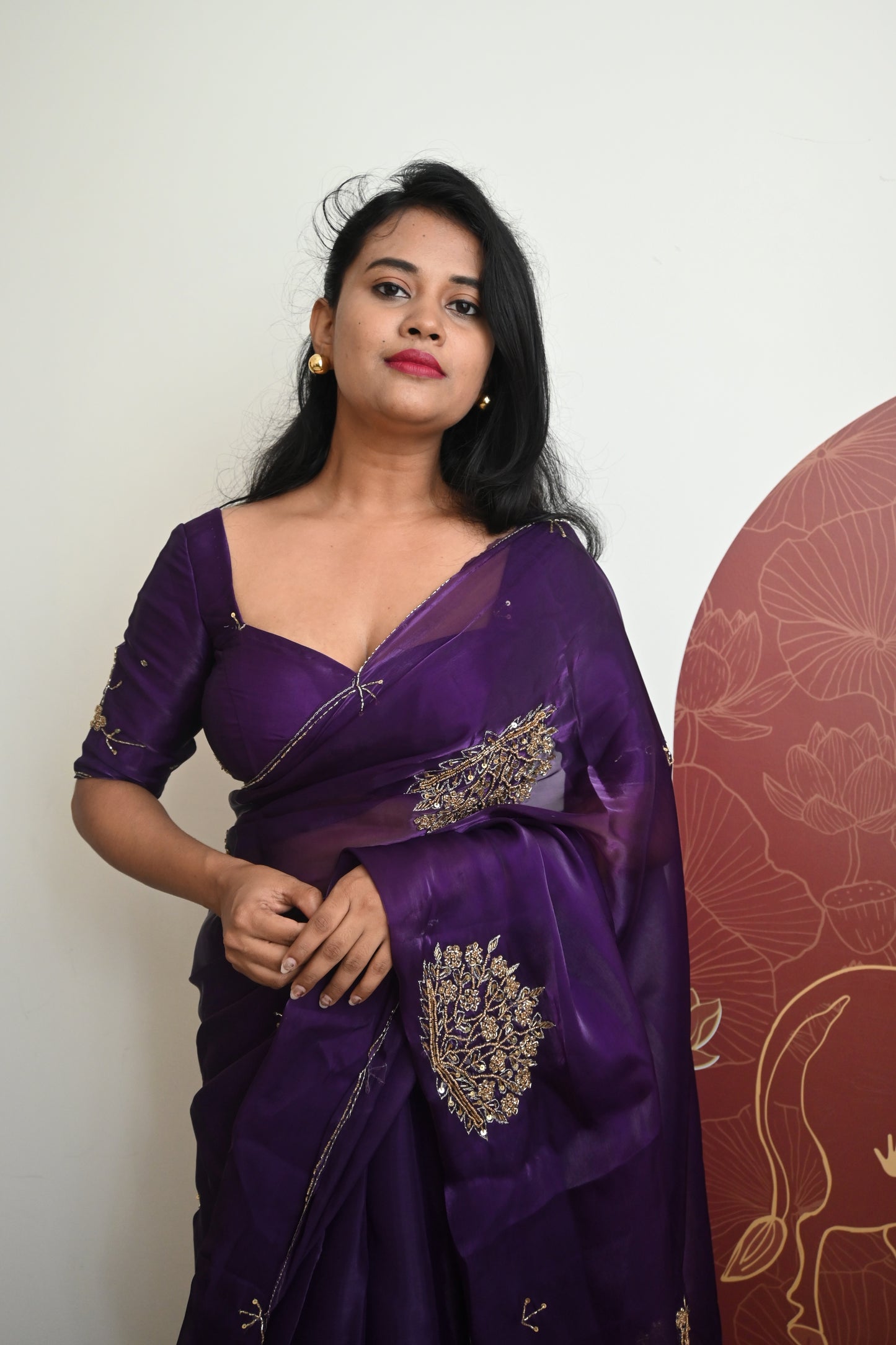 Designer hand work party wear saree