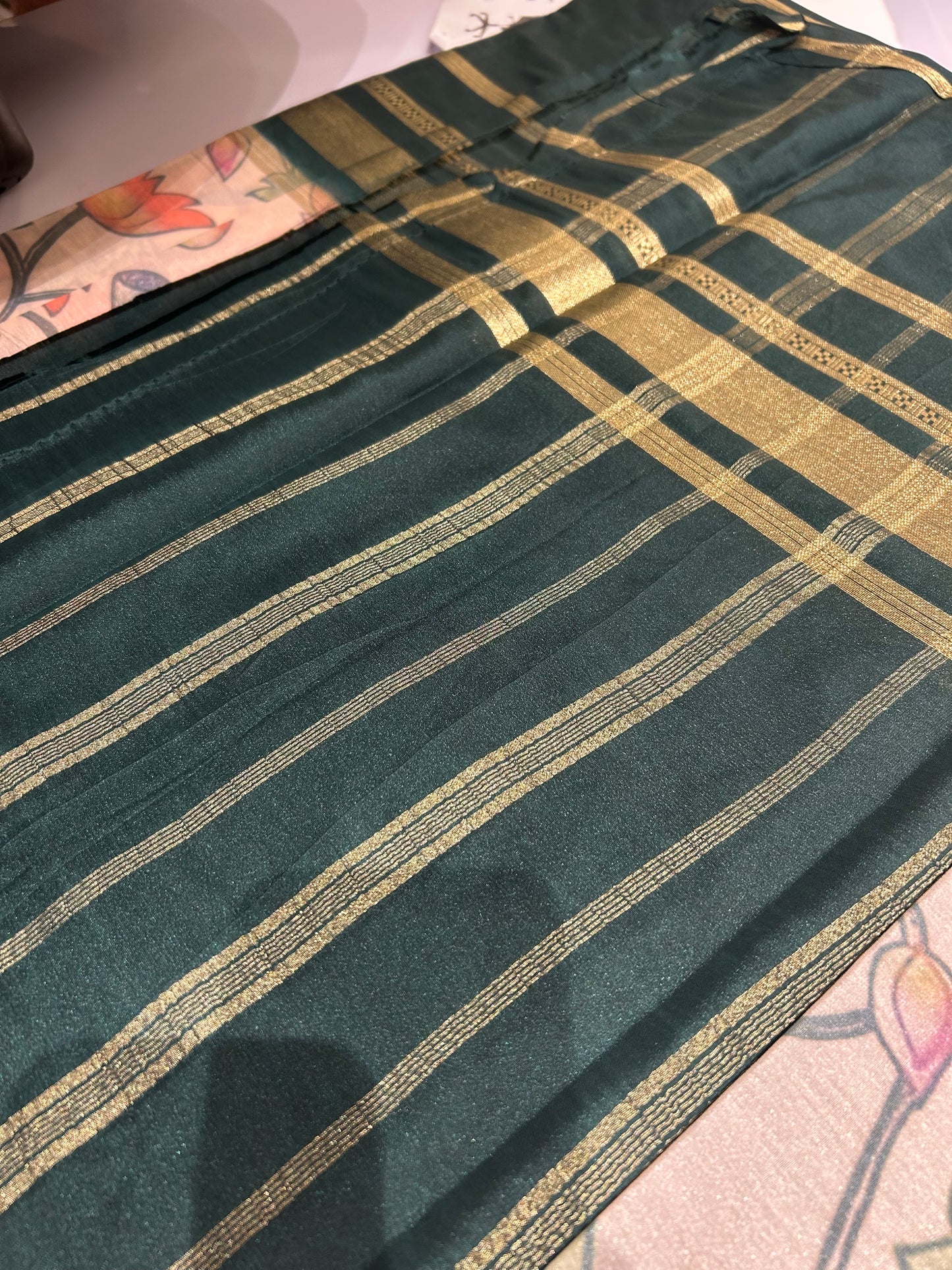 Mysore semi crepe digital print sarees