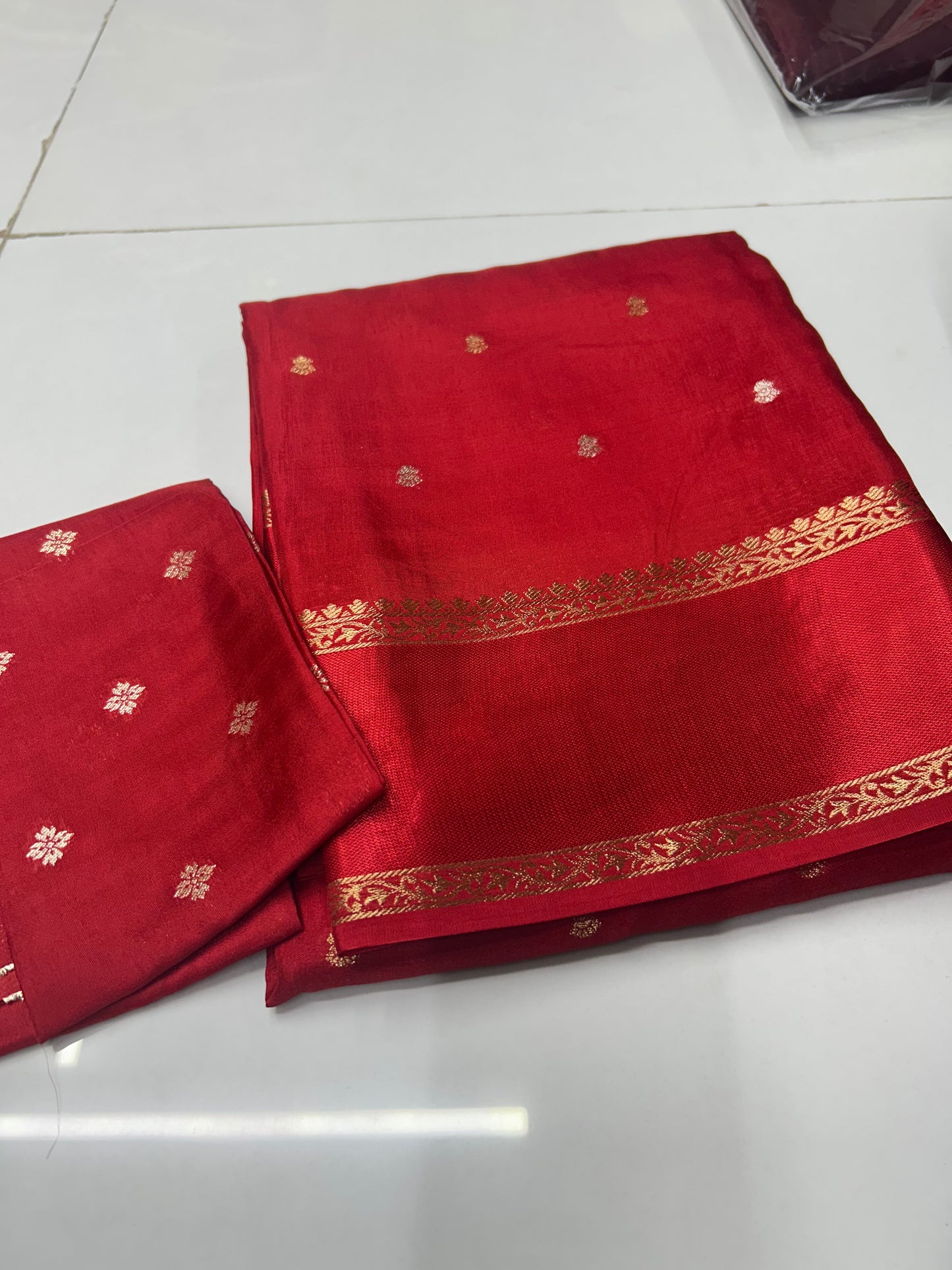 Red Viscose Saree