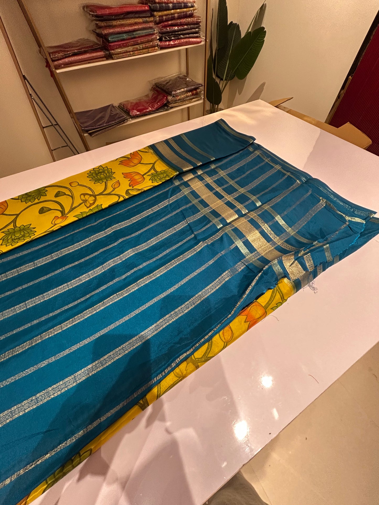 Mysore semi crepe digital print sarees